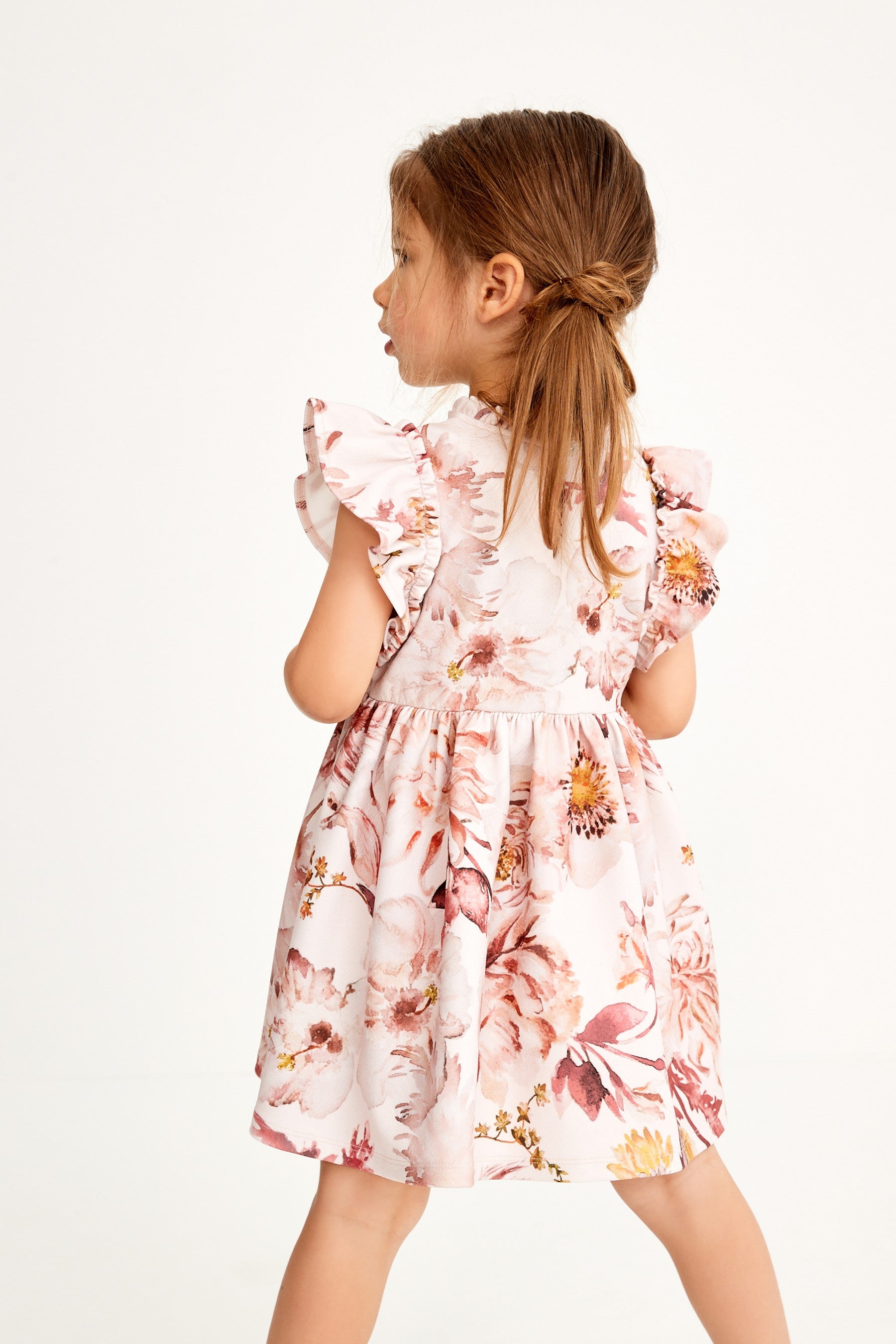 Pink Floral Ponte Dress (3mths-7yrs)