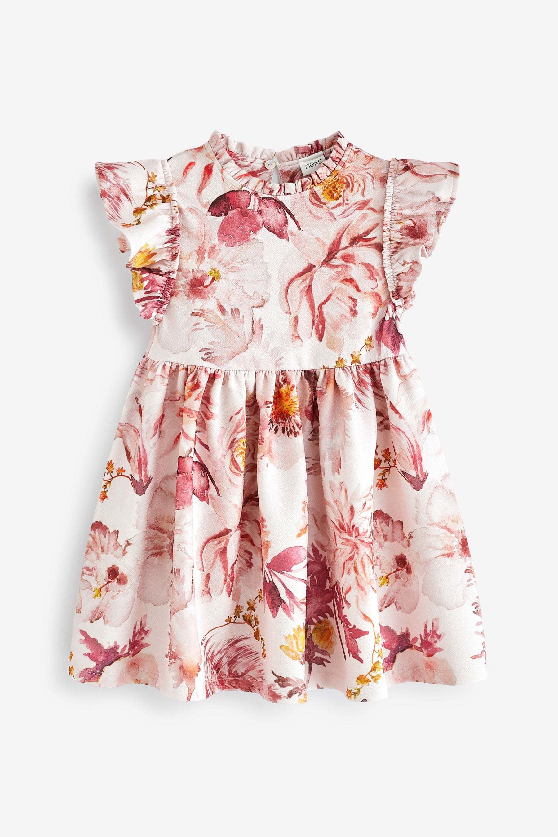 Pink Floral Ponte Dress (3mths-7yrs)