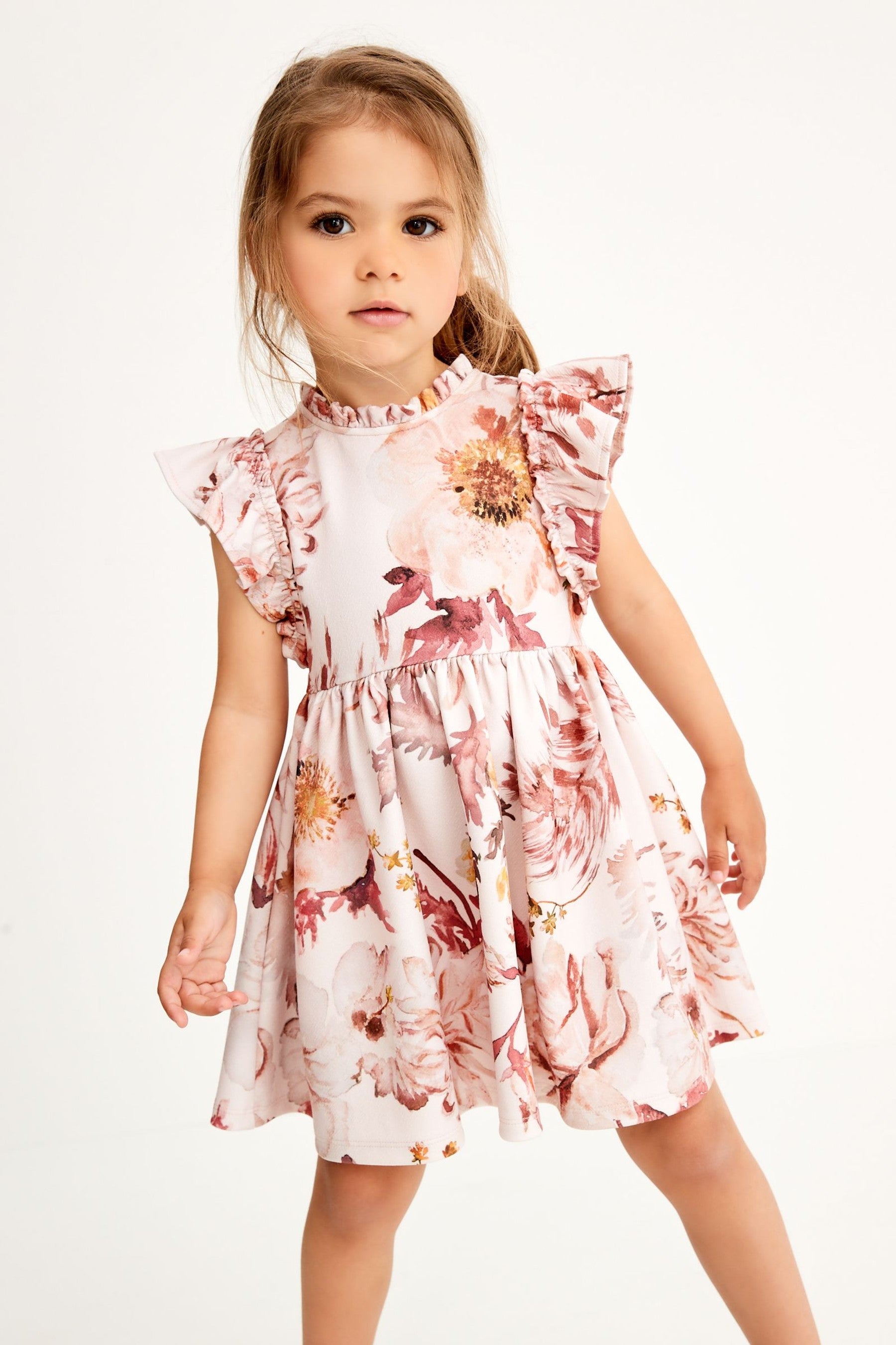 Pink Floral Ponte Dress (3mths-7yrs)