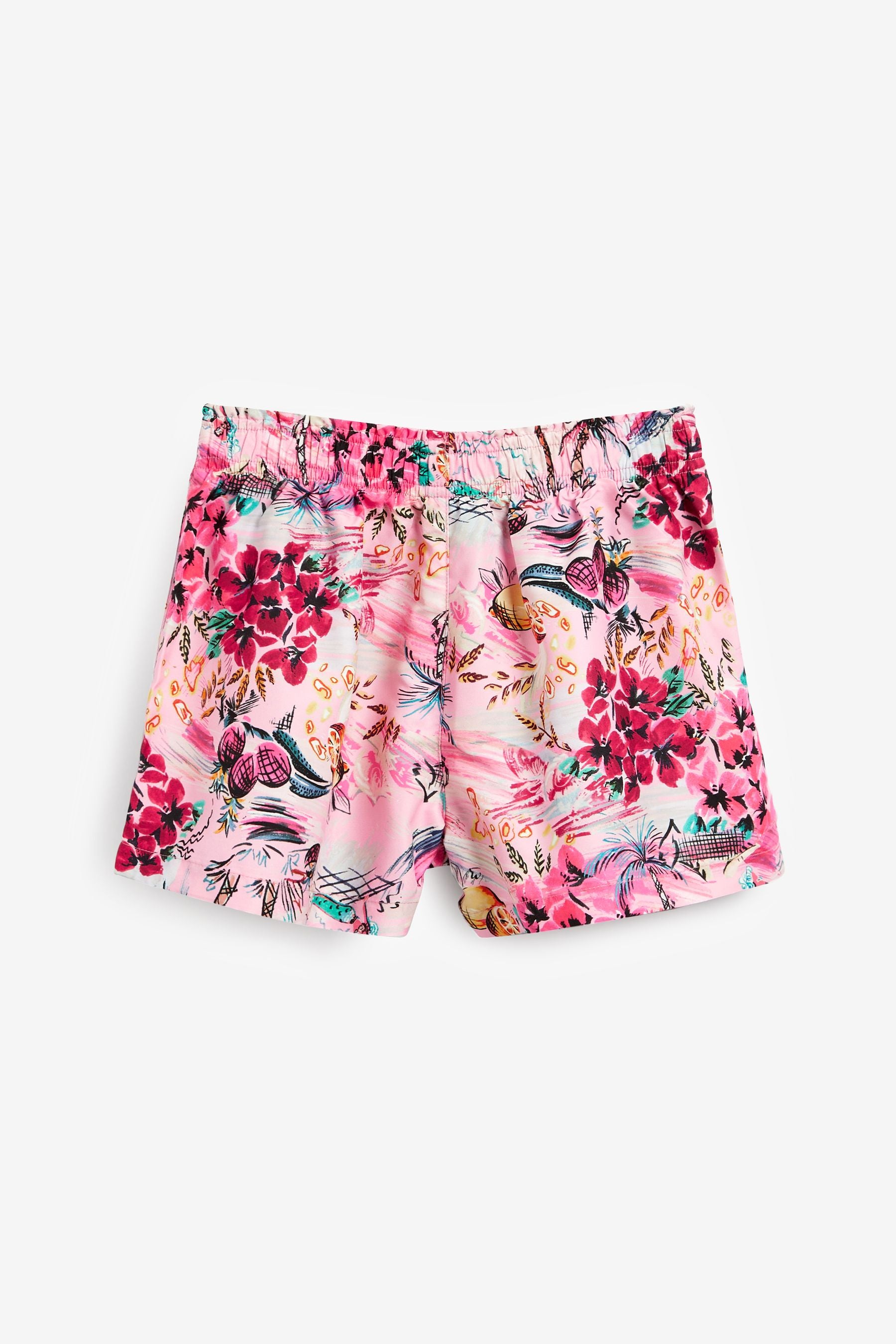 Pink Quick Dry Paper Bag Beach Shorts