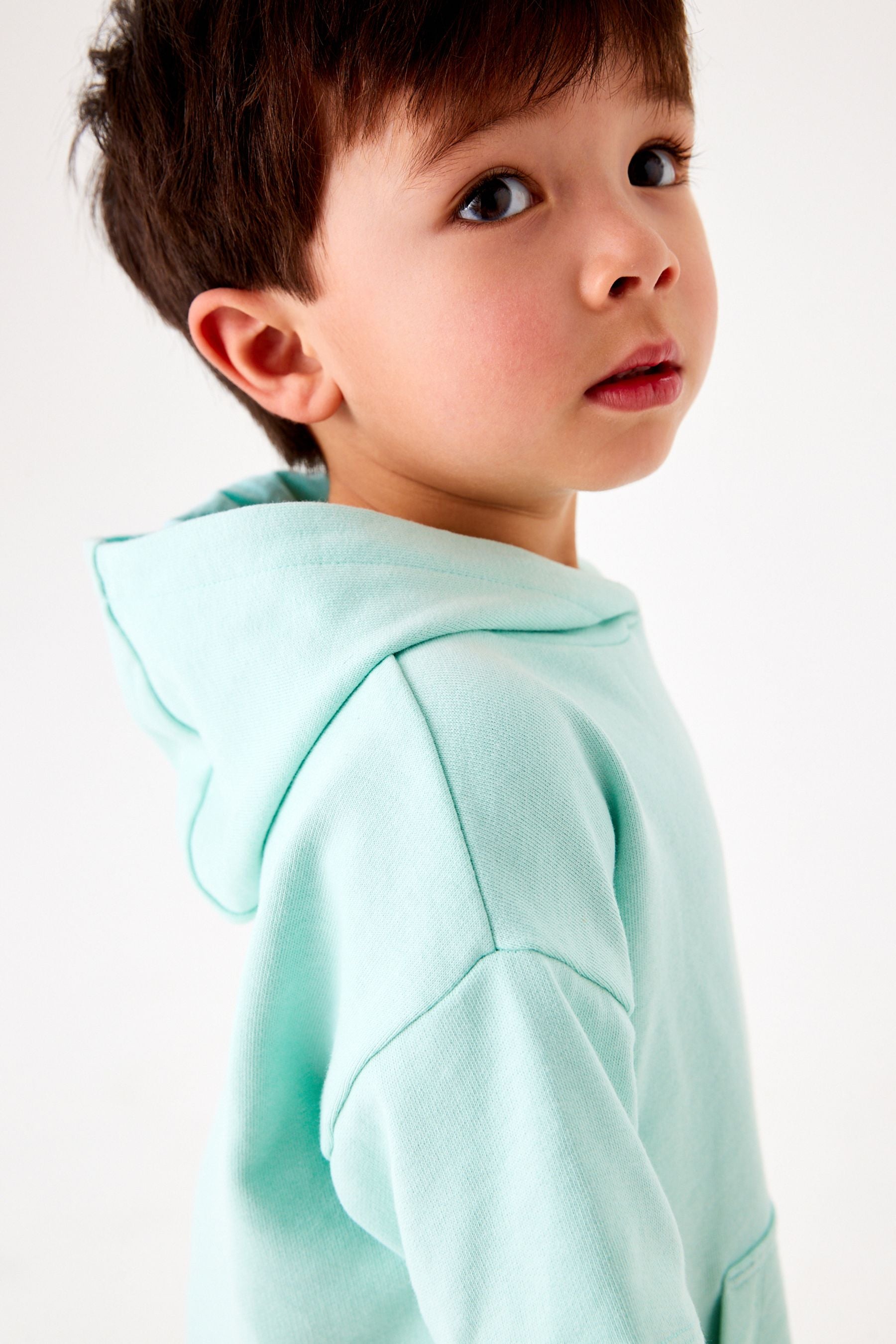 Mint Green Tonal Short Sleeve Hoodie And Shorts Set (3mths-7yrs)