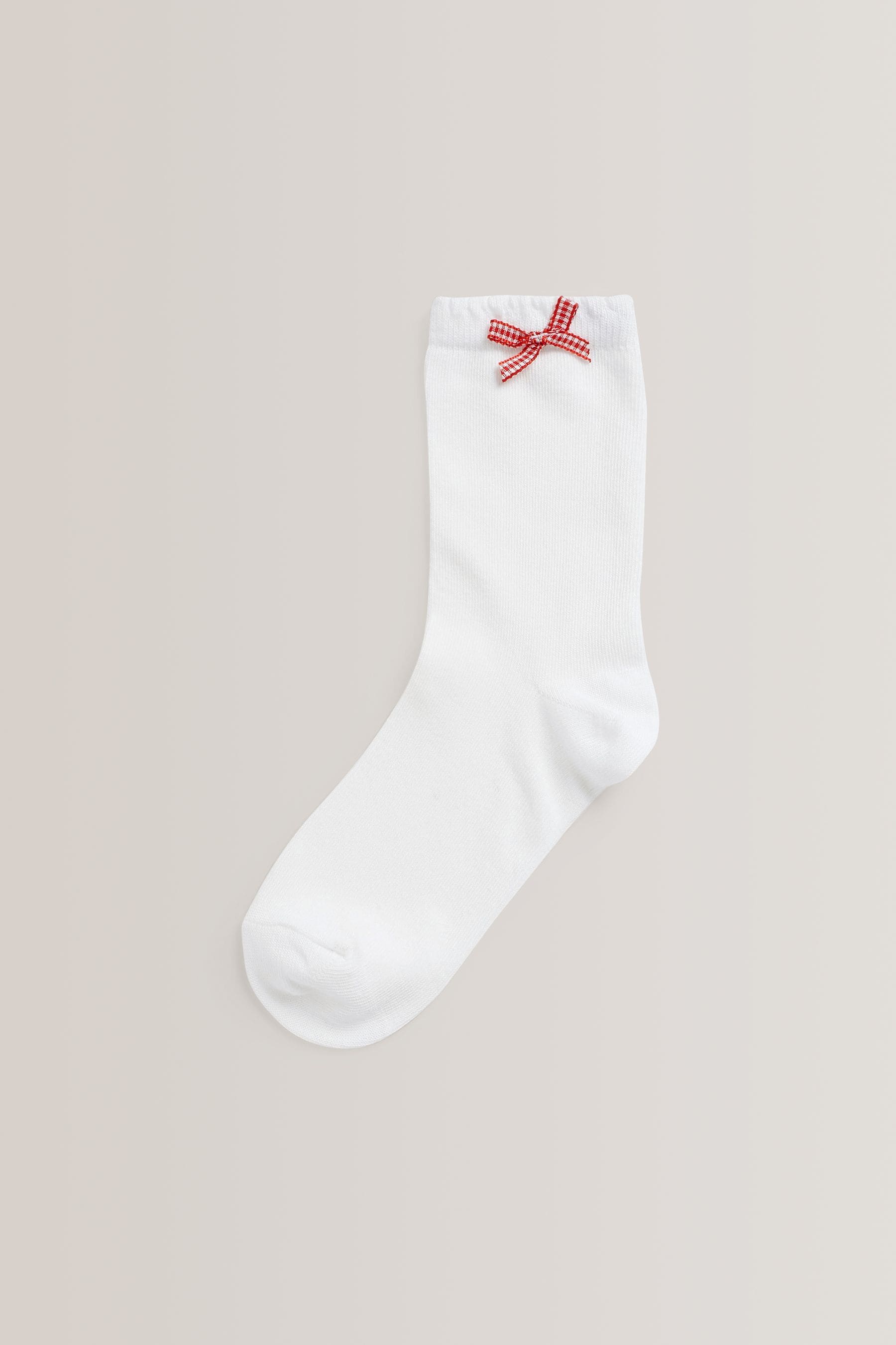 Red 5 Pack Cotton Rich Gingham Ankle School Socks