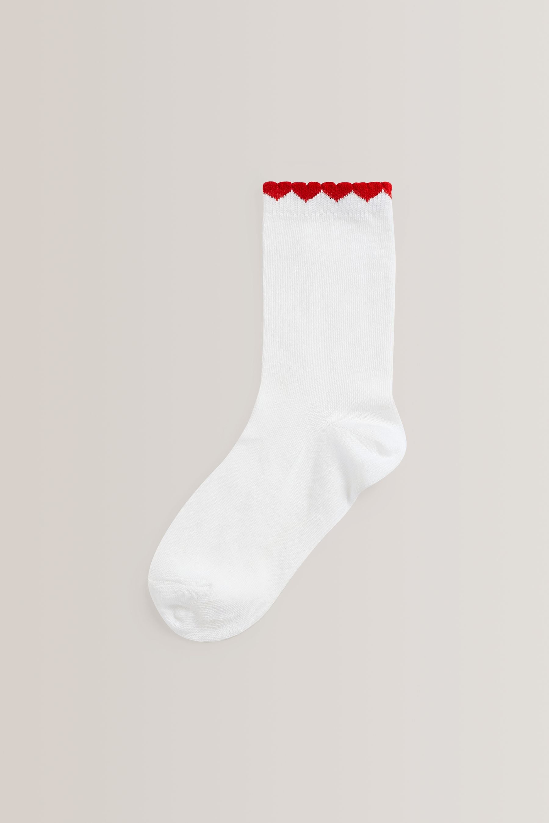 Red 5 Pack Cotton Rich Gingham Ankle School Socks