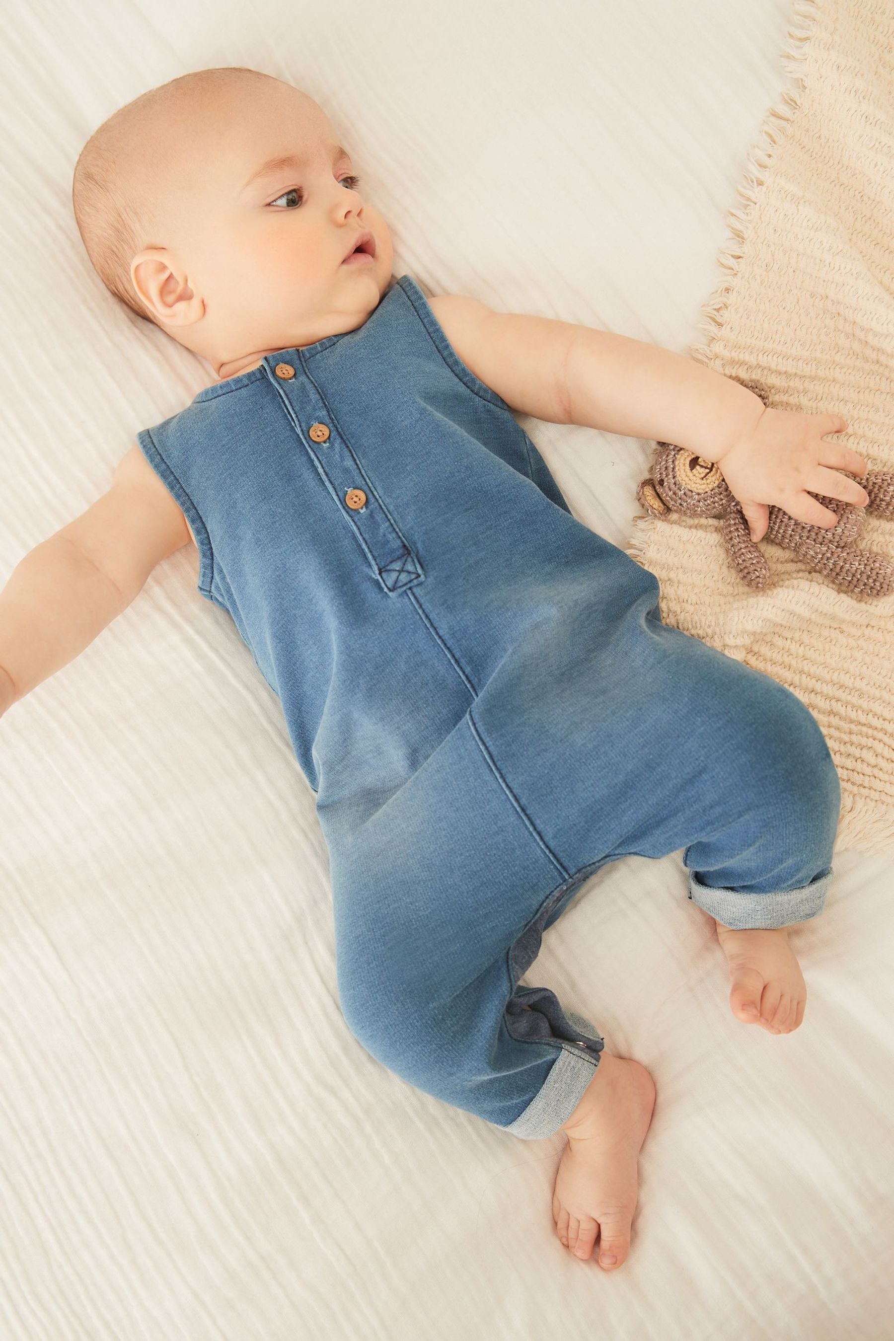 Denim Blue Baby Romper (0mths-2yrs)