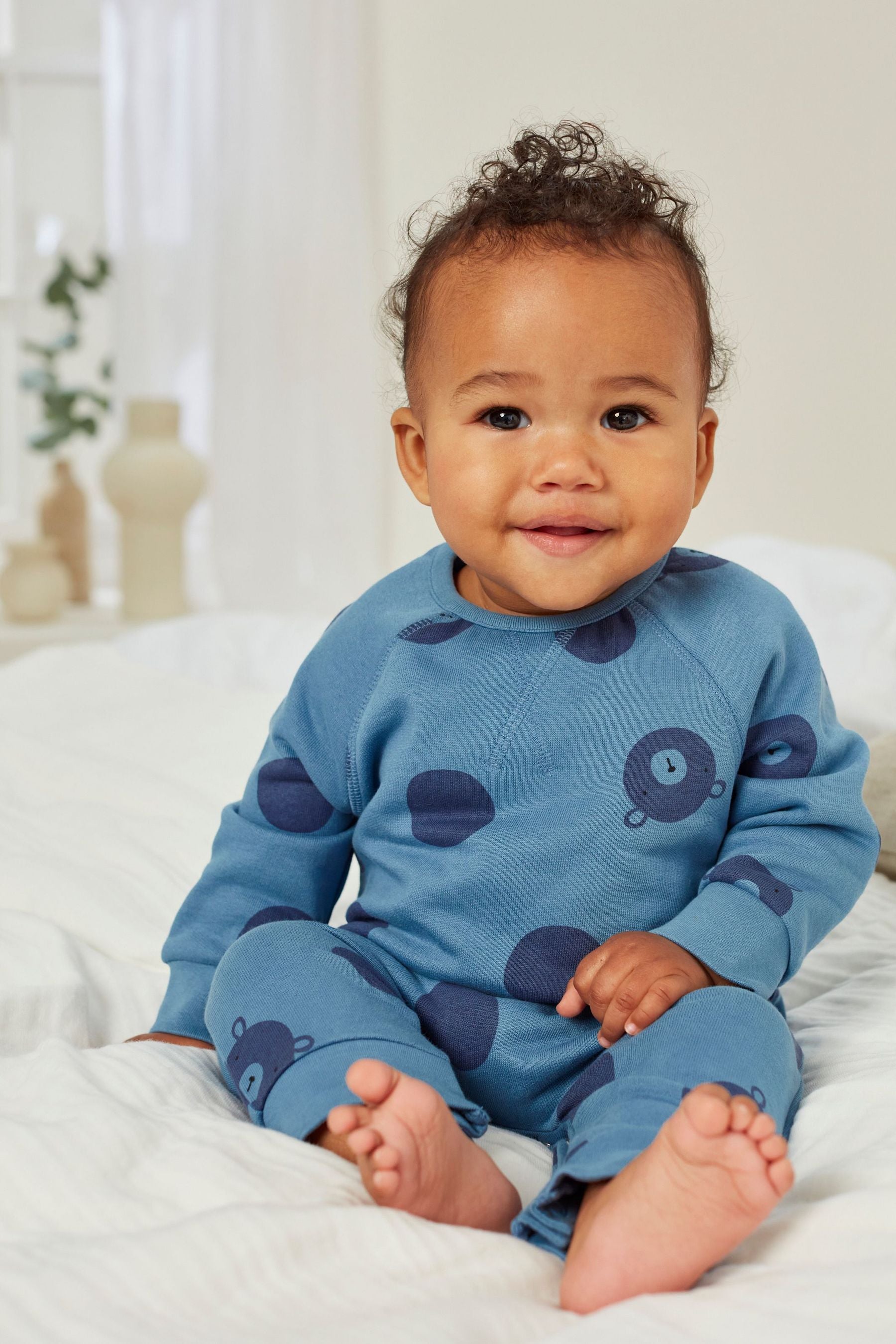 Blue Baby Spot Romper (0mths-2yrs)