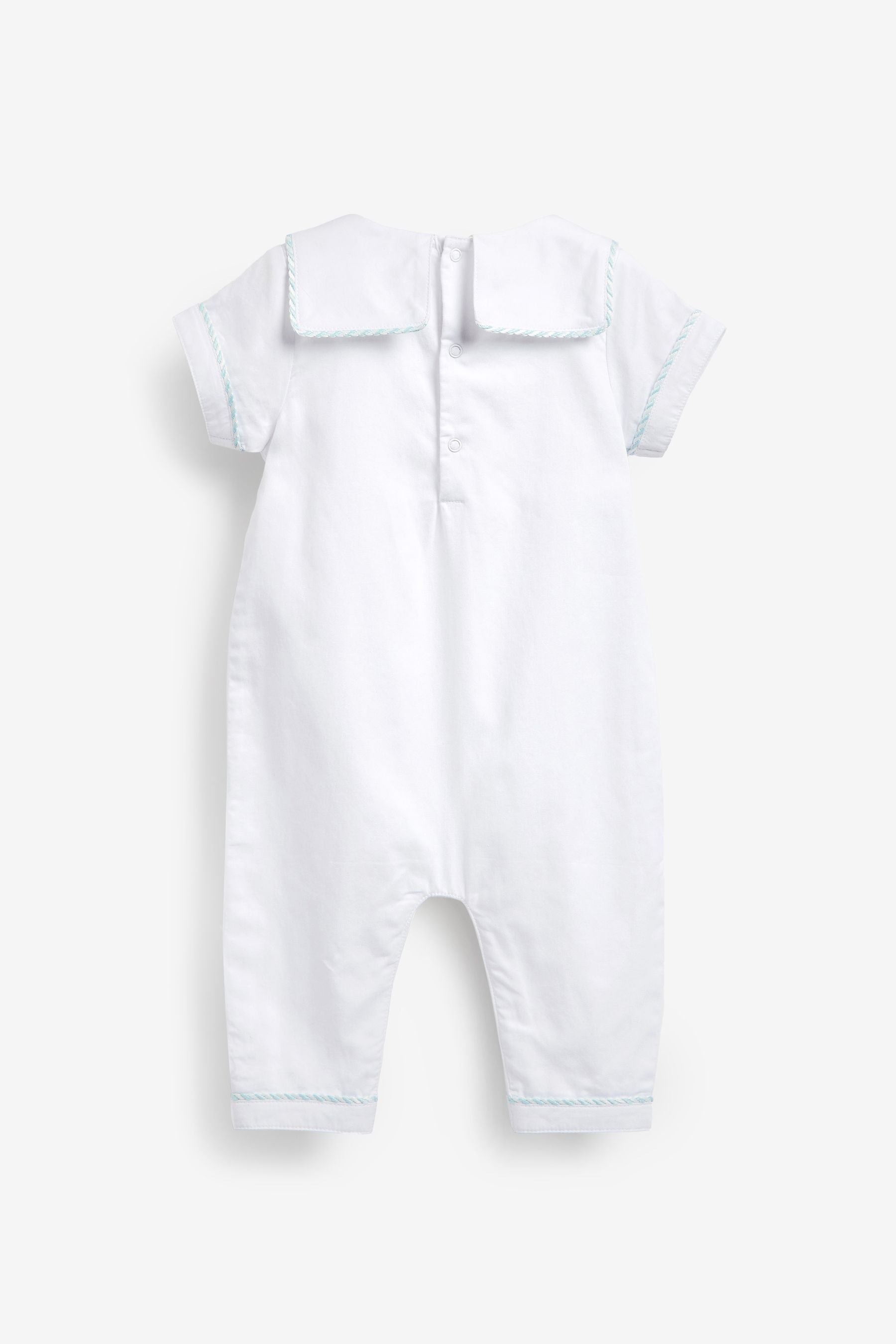 White Baby 2 Piece Occasion Romper and Hat Set (0mths-2yrs)