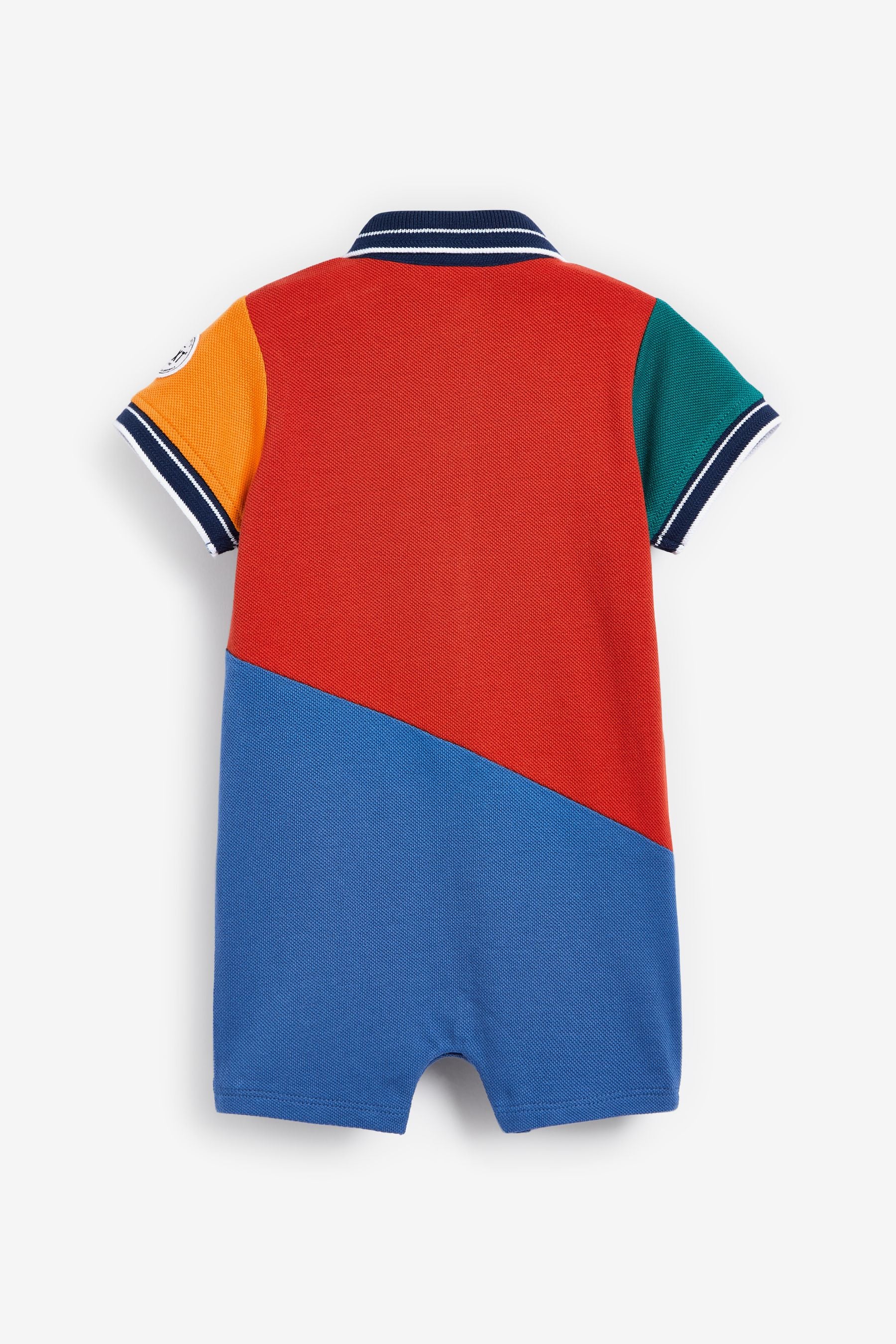 Blue/Red Colourblock Baby 2 Pack Rompers (0mths-3yrs)