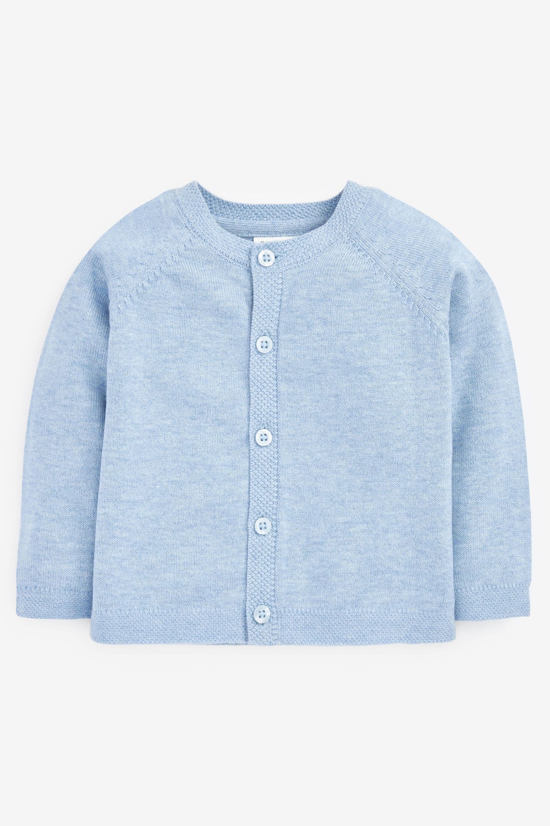 Pale Blue Lightweight Knitted Baby Cardigan (0mths-3yrs)