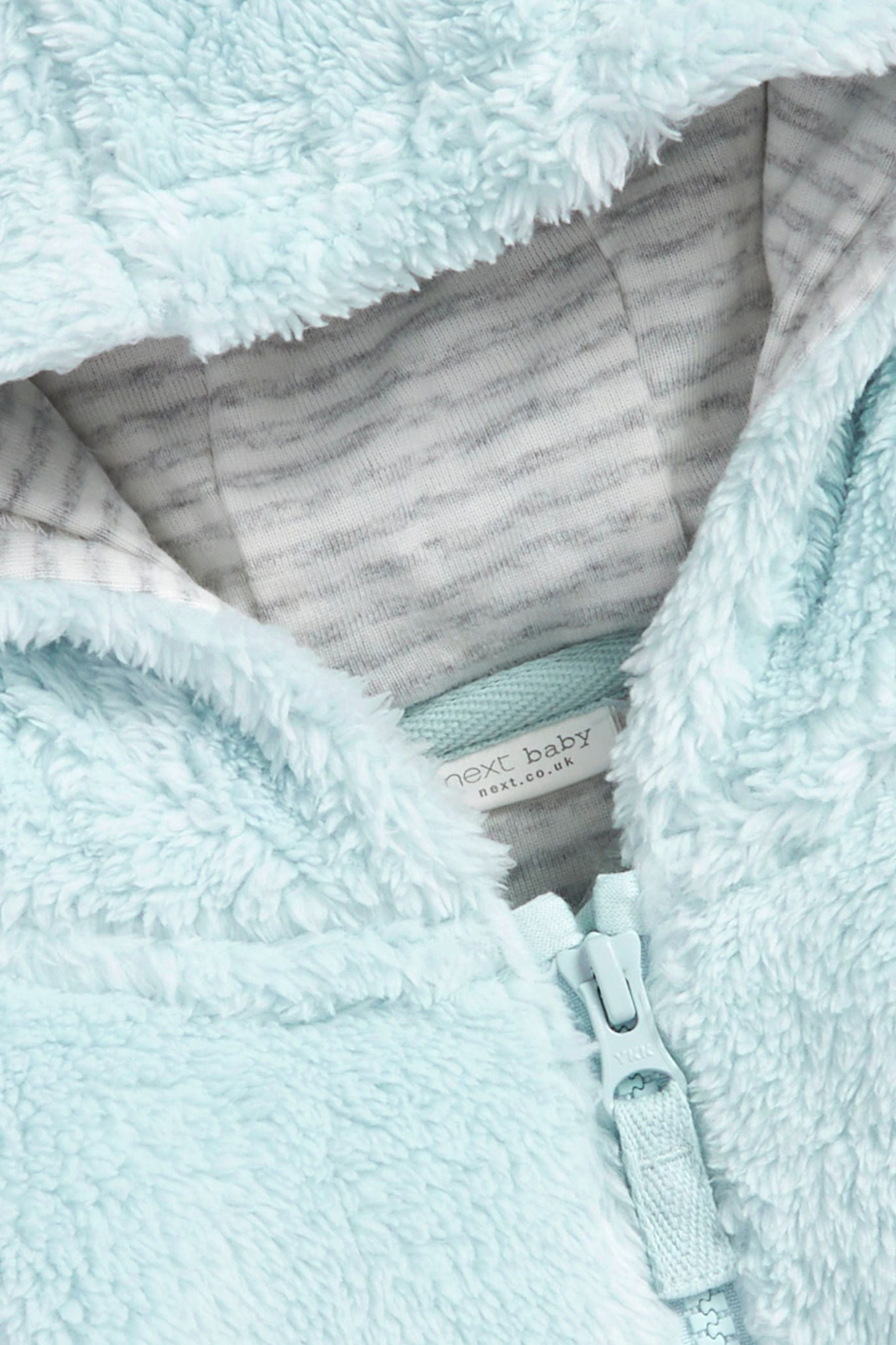 Pale Blue Cosy Fleece Bear Baby Jacket