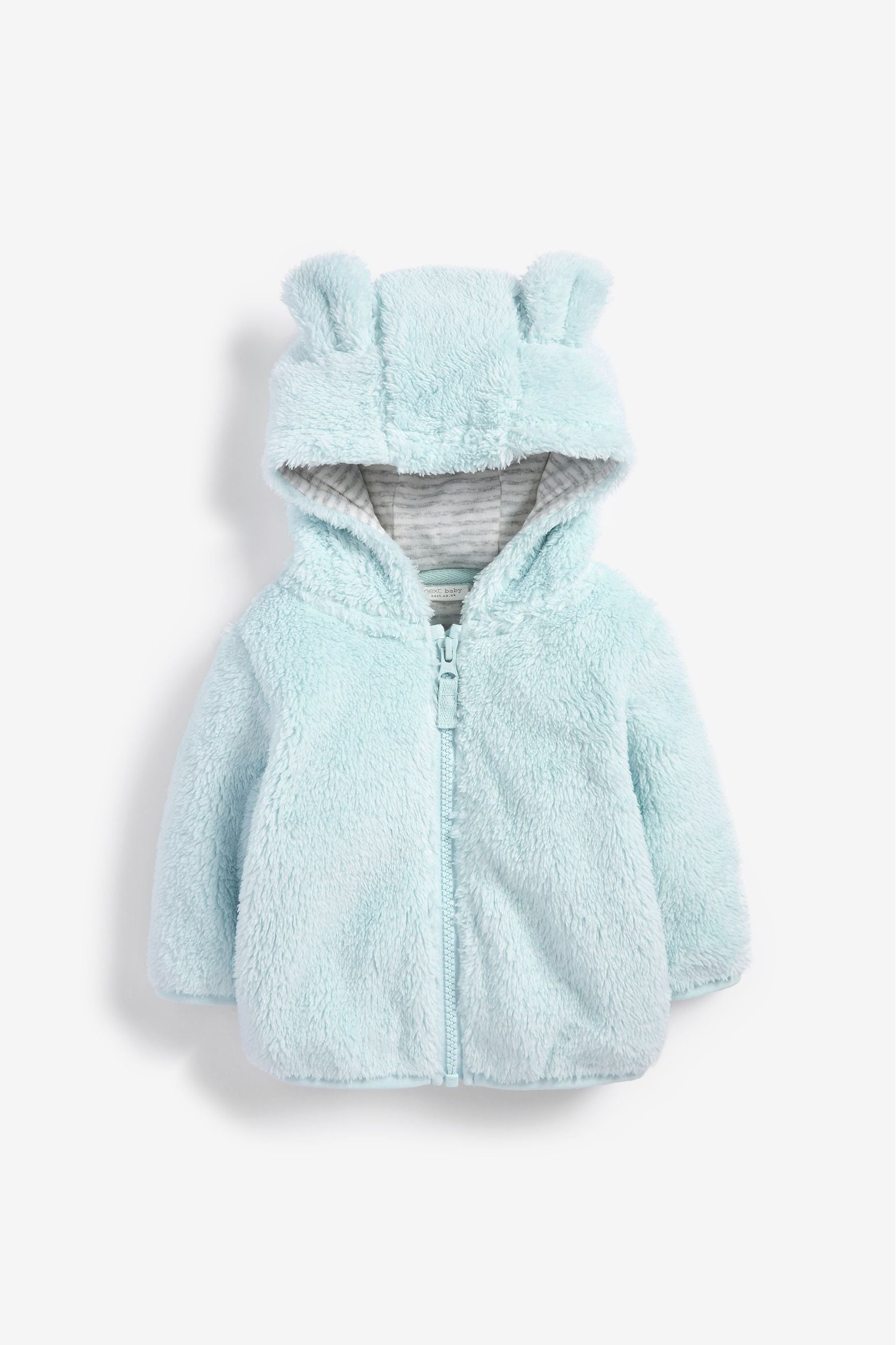 Pale Blue Cosy Fleece Bear Baby Jacket