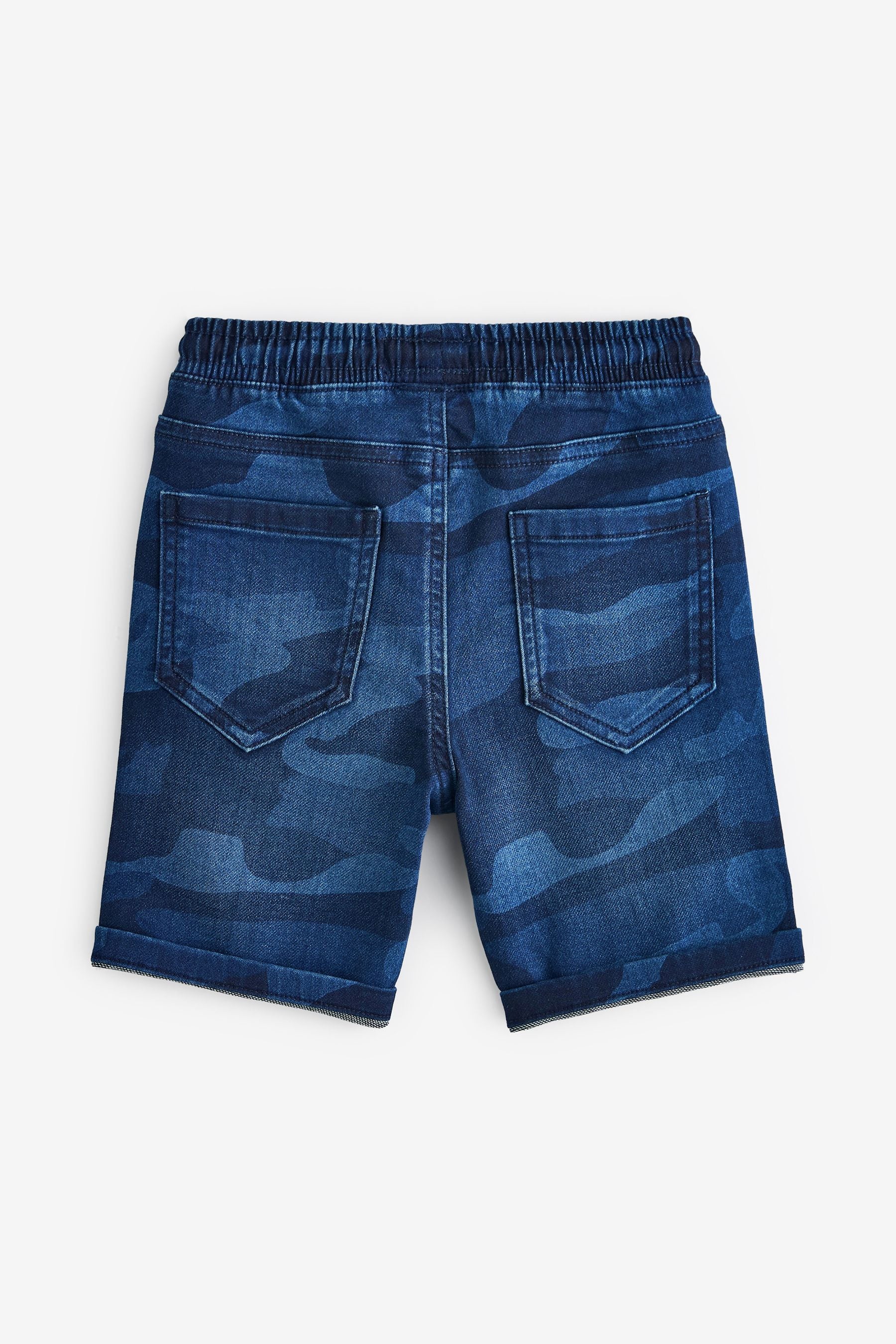 Blue Camo Jersey Denim Shorts (3-16yrs)