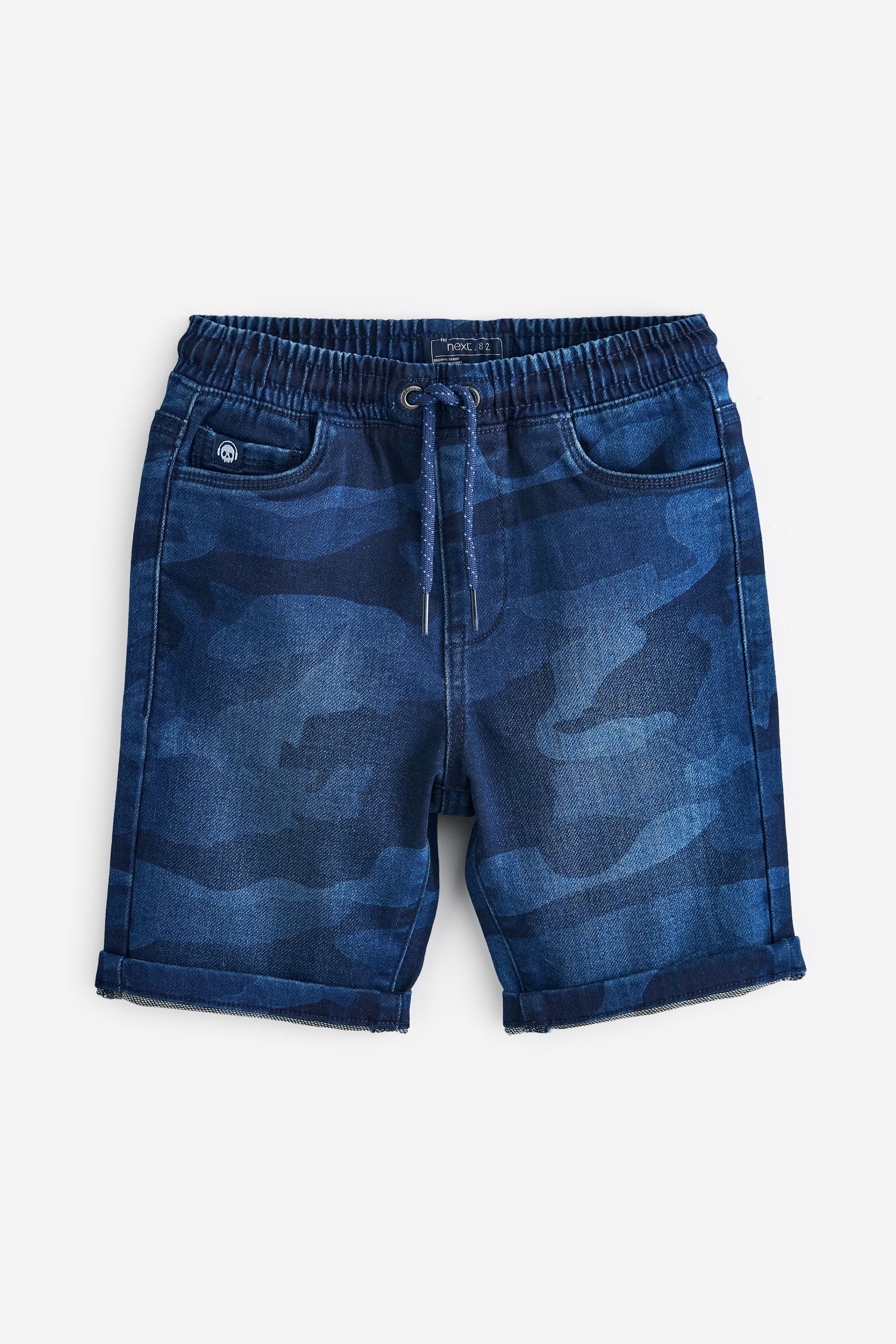 Blue Camo Jersey Denim Shorts (3-16yrs)