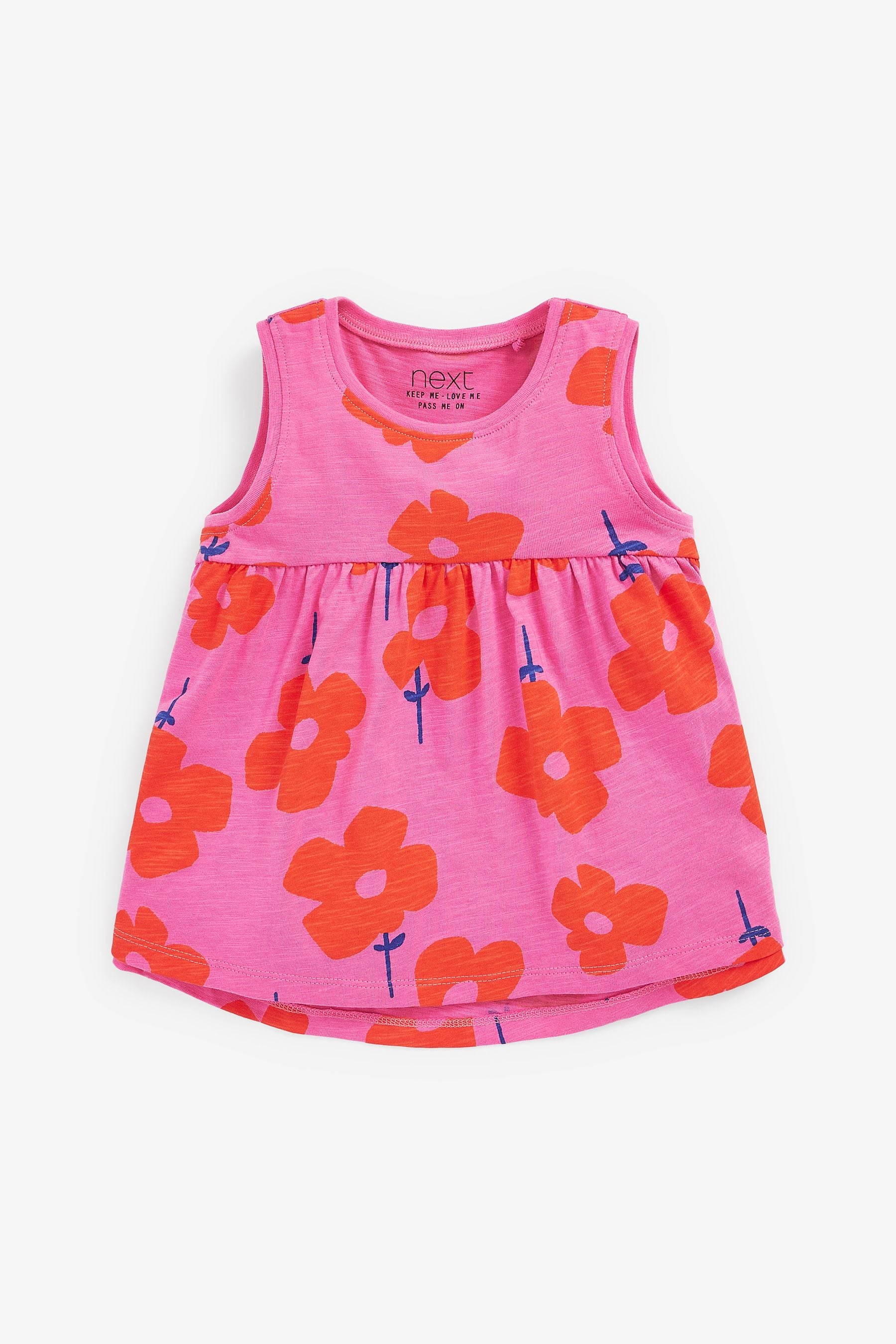 Pink/Red Floral Peplum Vest (3mths-7yrs)