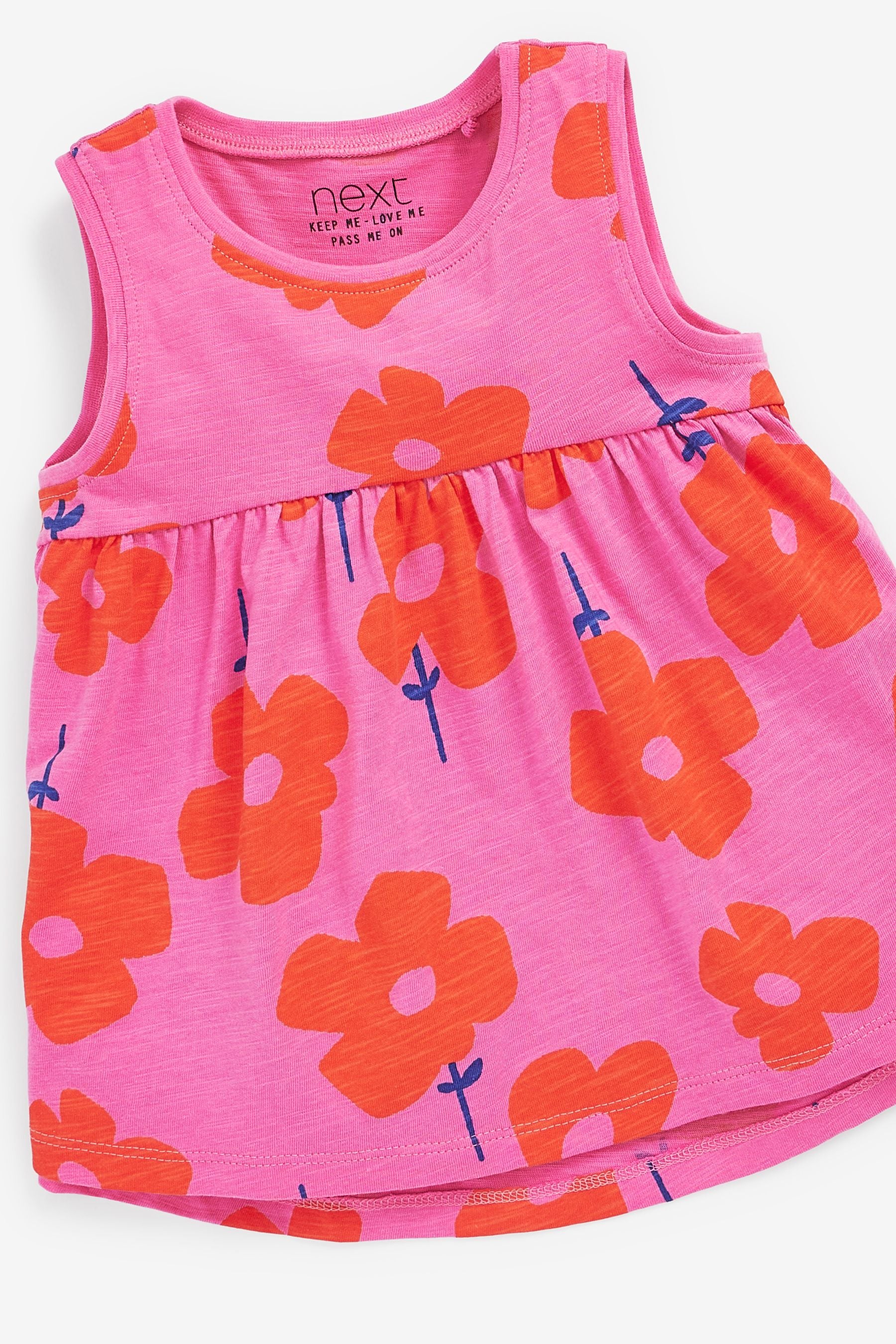 Pink/Red Floral Peplum Vest (3mths-7yrs)