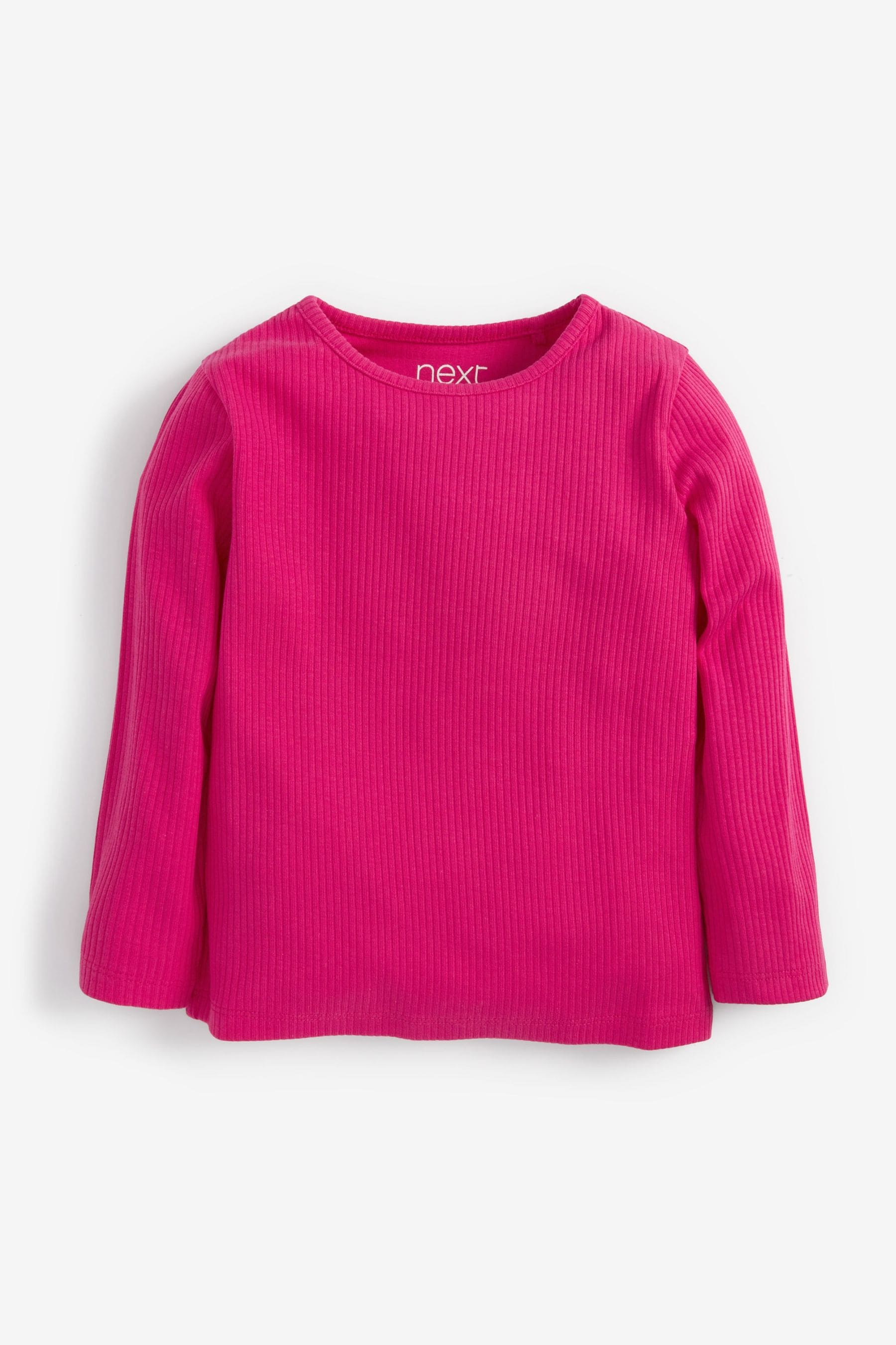 Hot Pink Long Sleeve Rib T-Shirt (3mths-7yrs)