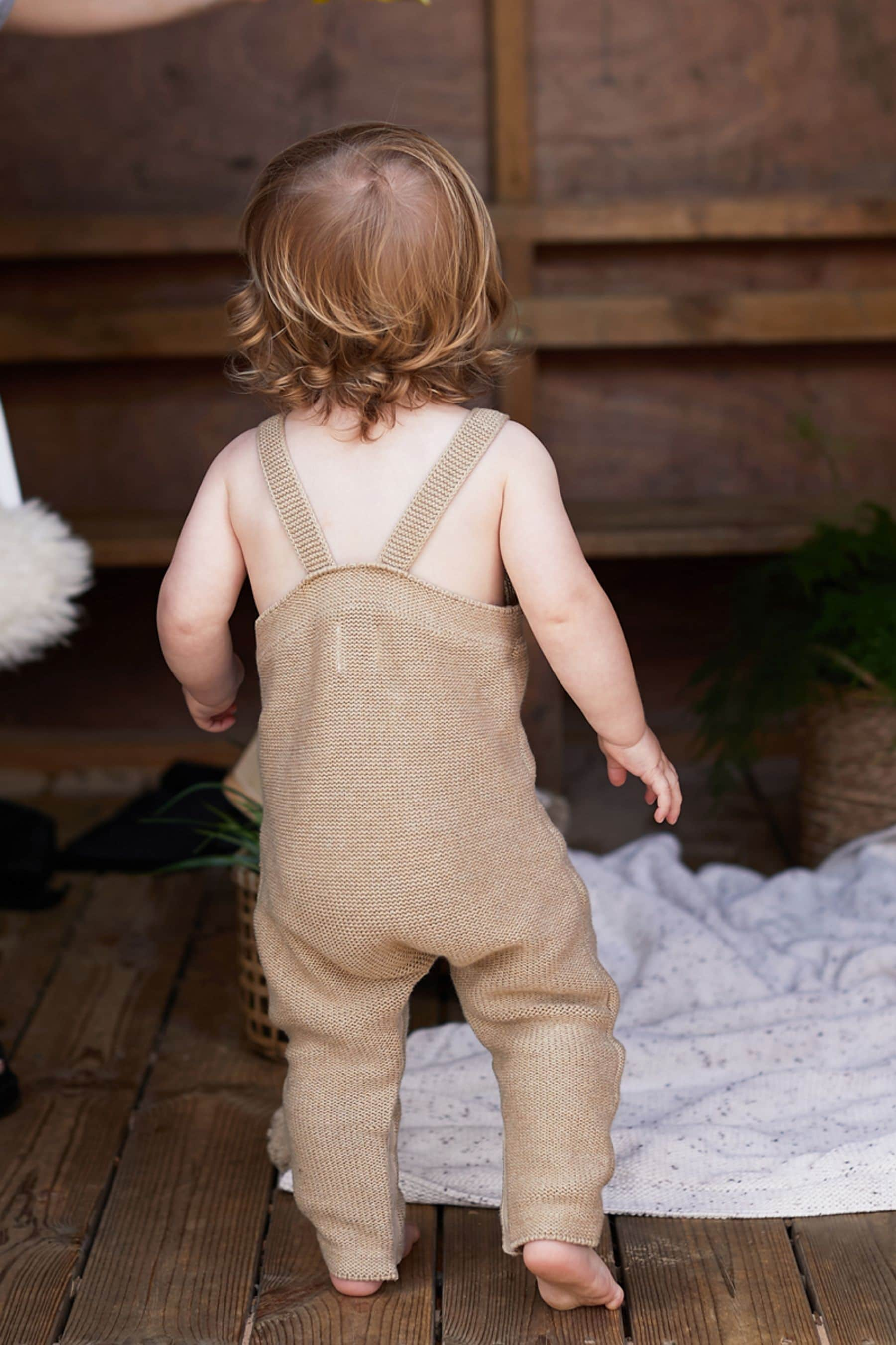 Caramel The Little Tailor Knitted Baby Dungarees