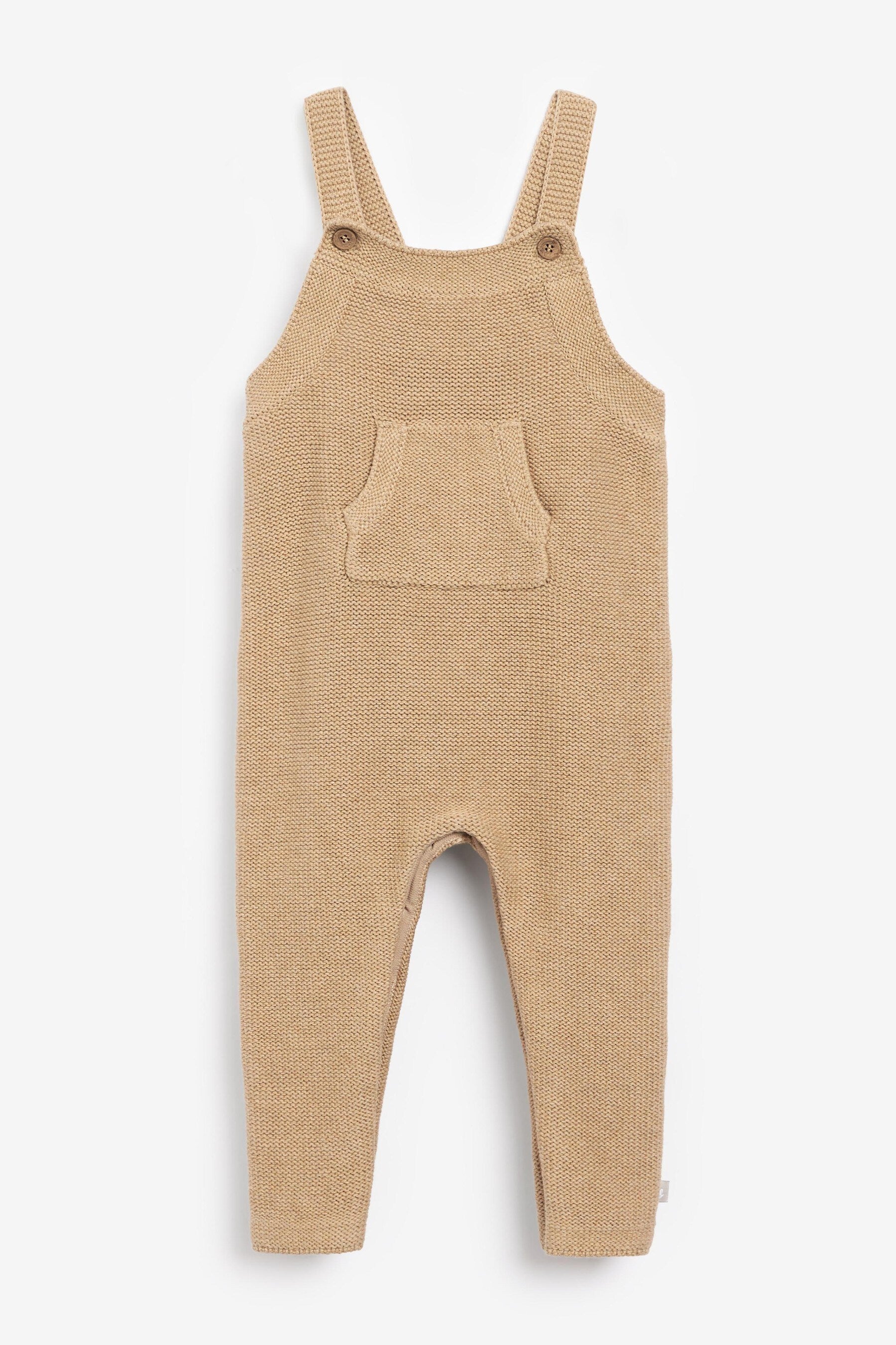 Caramel The Little Tailor Knitted Baby Dungarees