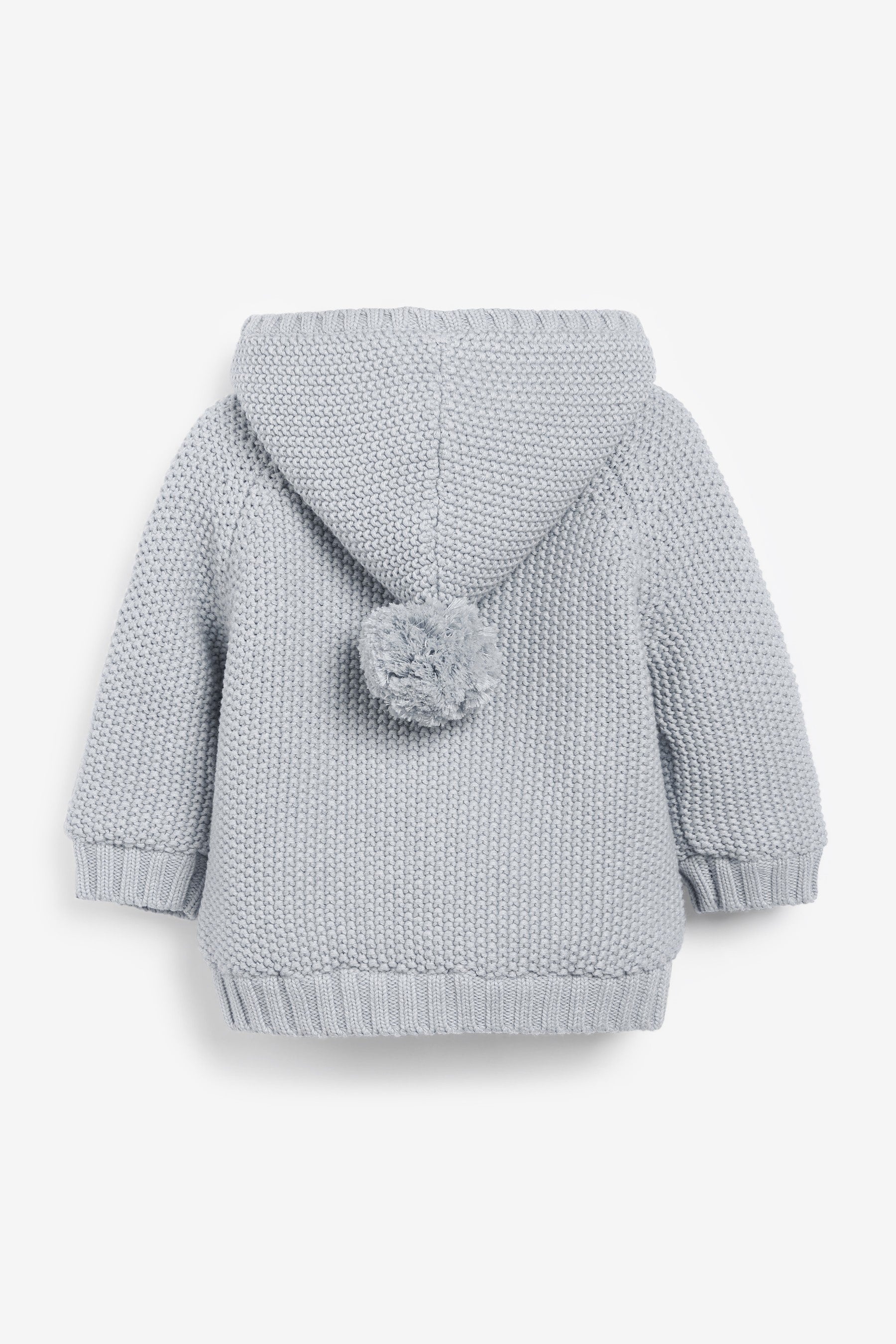 Grey The Little Tailor Baby Pixie Pram Coat with Plush Lining and Pom Pom