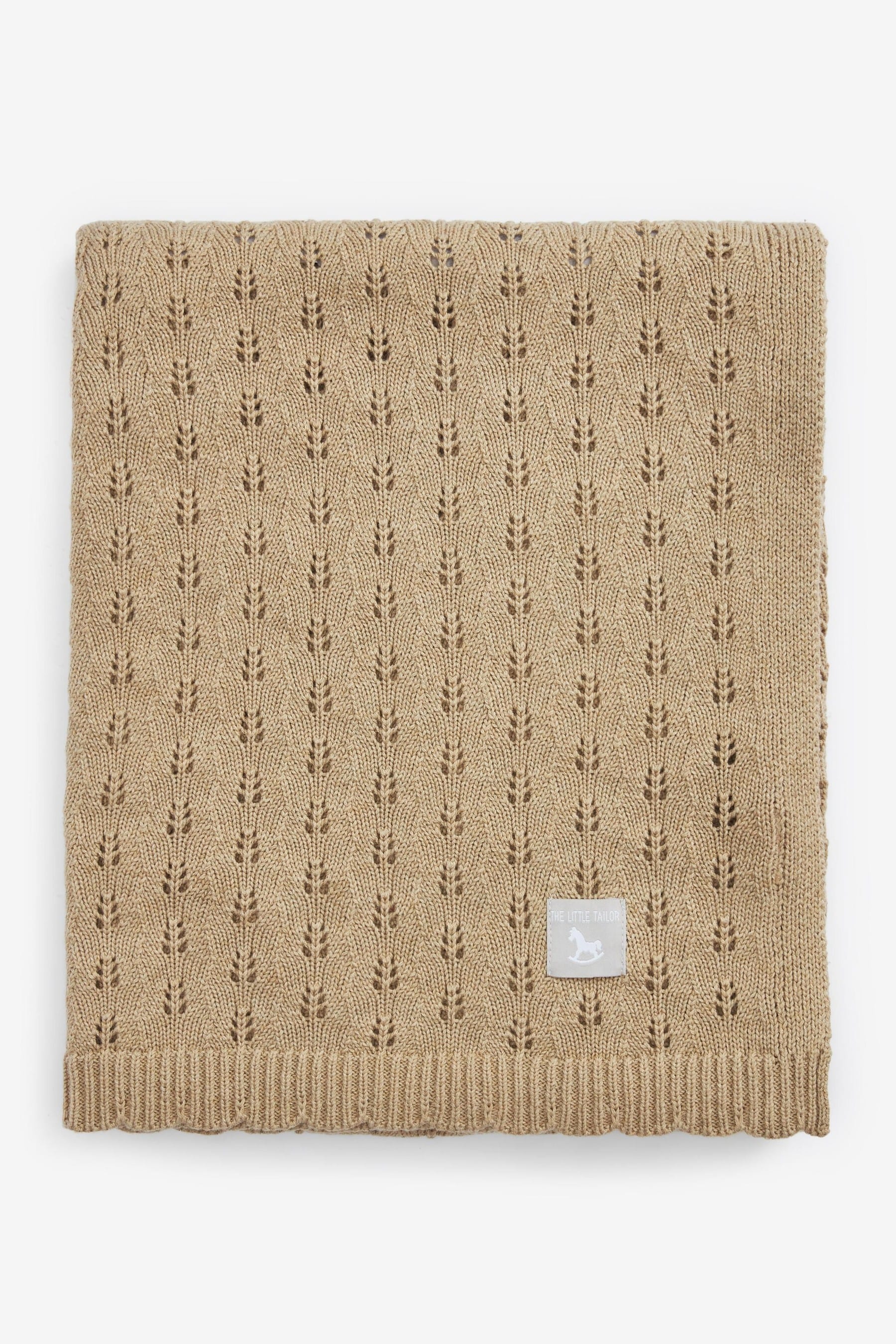 Natural The Little Tailor Natural Caramel Pointelle Blanket