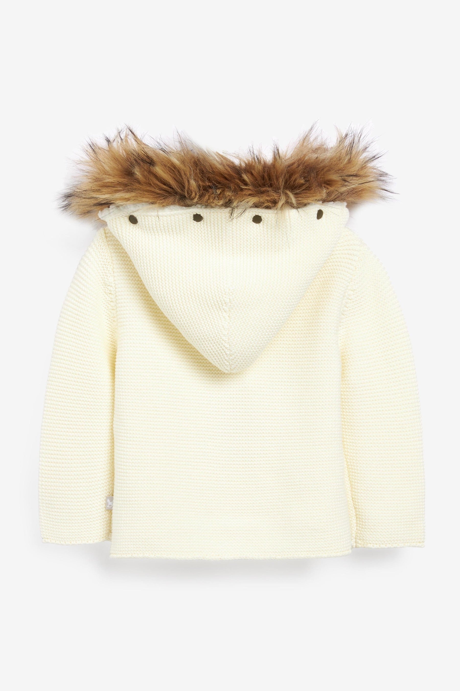 Cream The Little Tailor Baby Faux-Fur Trimmed Hooded Jacket