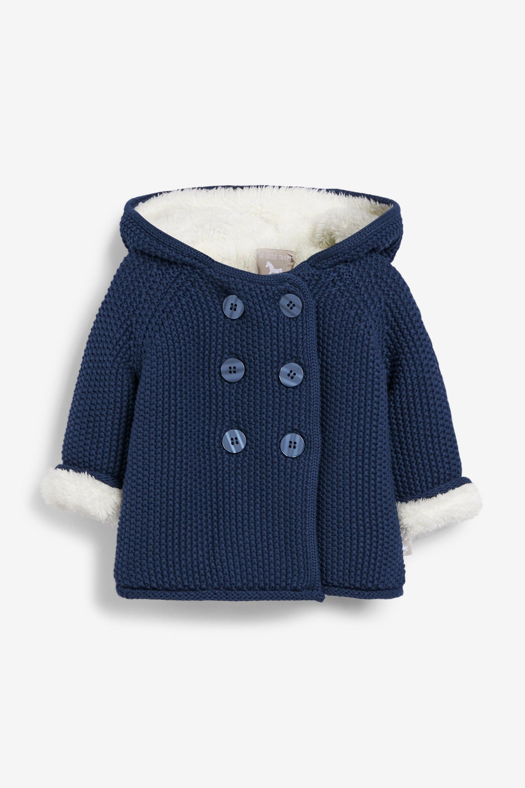 Navy The Little Tailor Baby Plush Lined Pixie Pram Coat