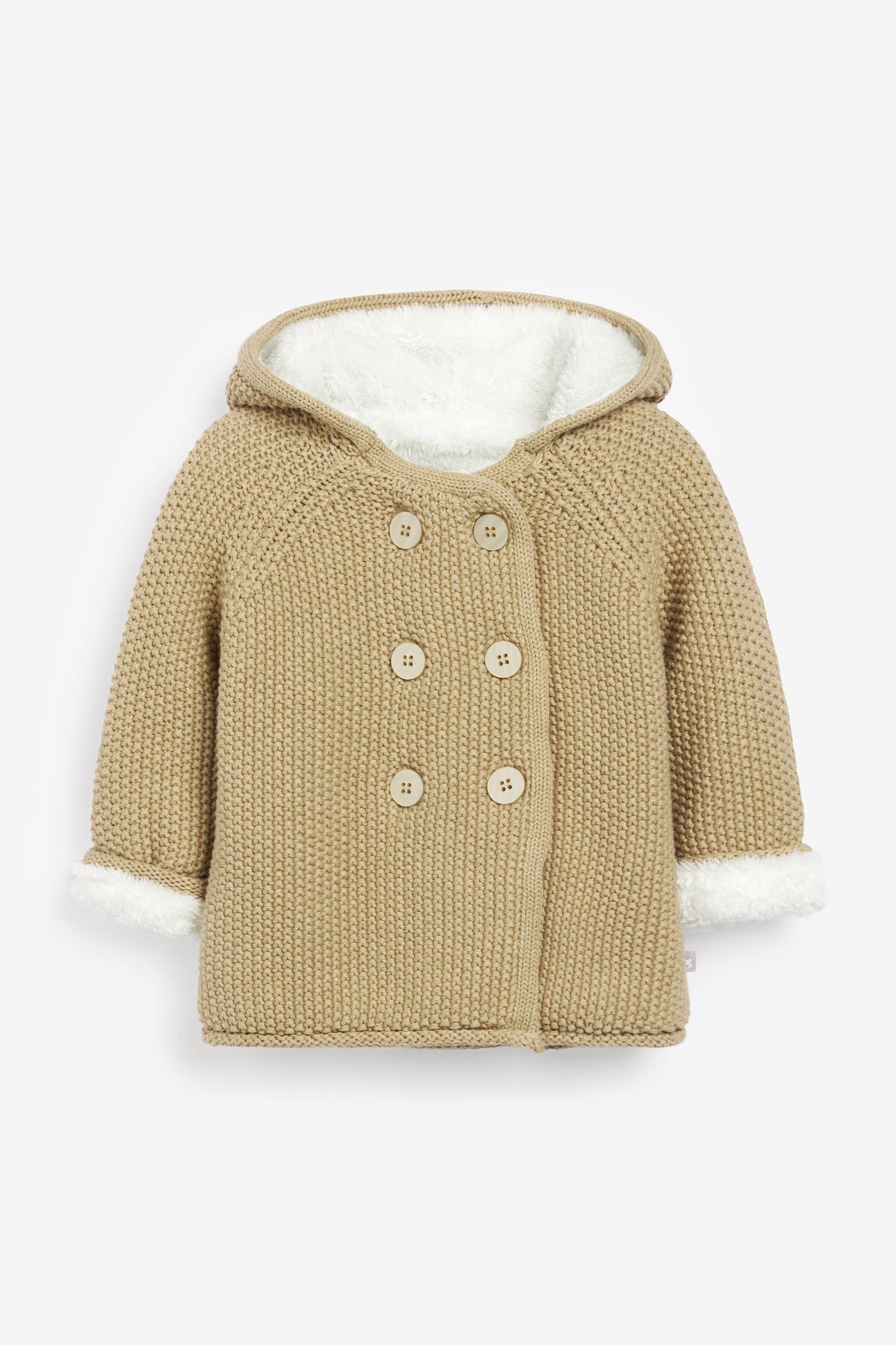 Natural The Little Tailor Baby Plush Lined Pixie Pram Coat