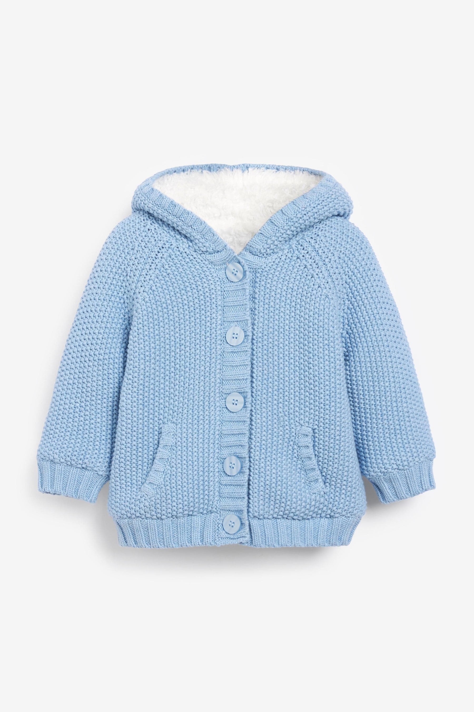 Light Blue The Little Tailor Baby Pixie Pram Coat with Plush Lining and Pom Pom