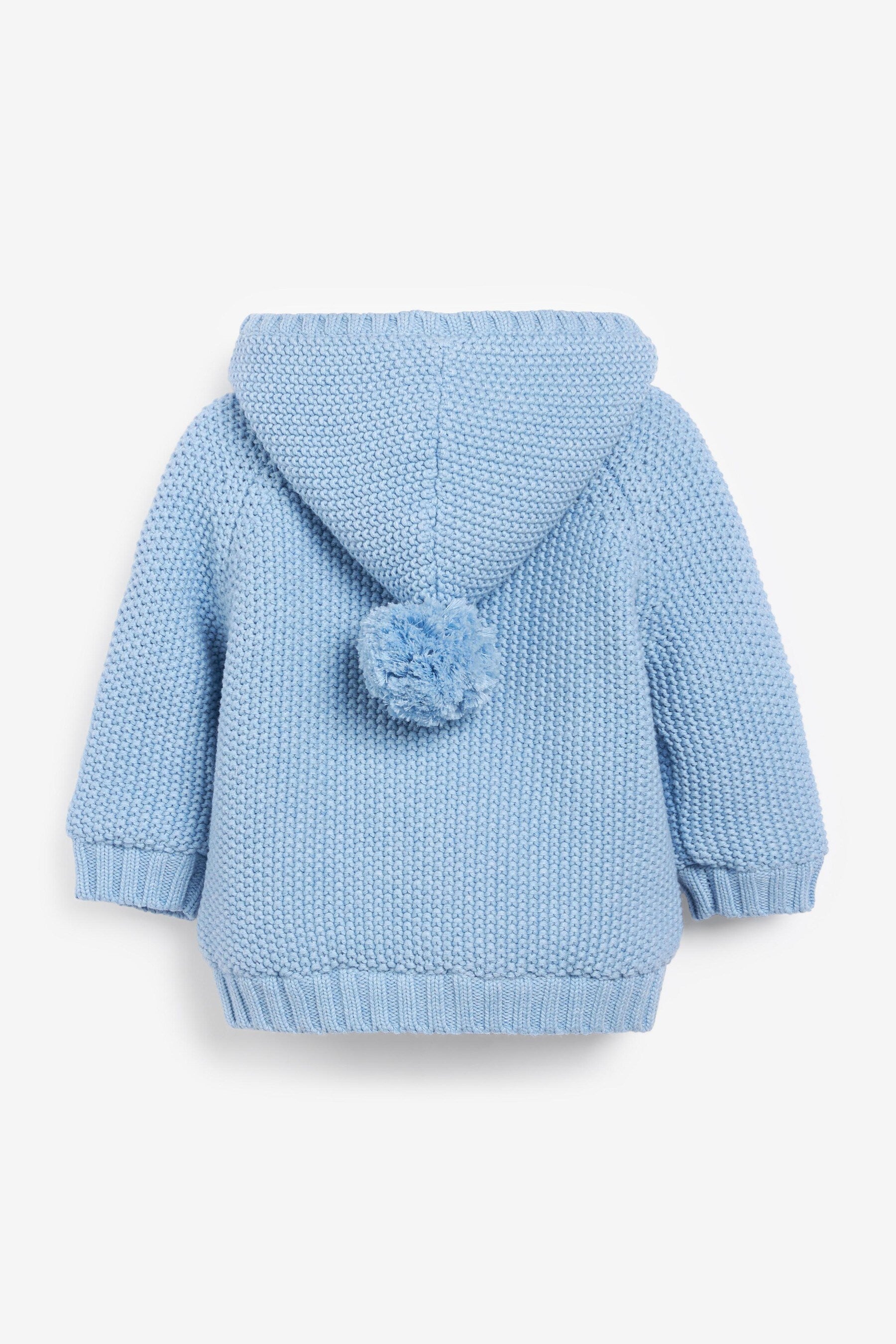 Light Blue The Little Tailor Baby Pixie Pram Coat with Plush Lining and Pom Pom