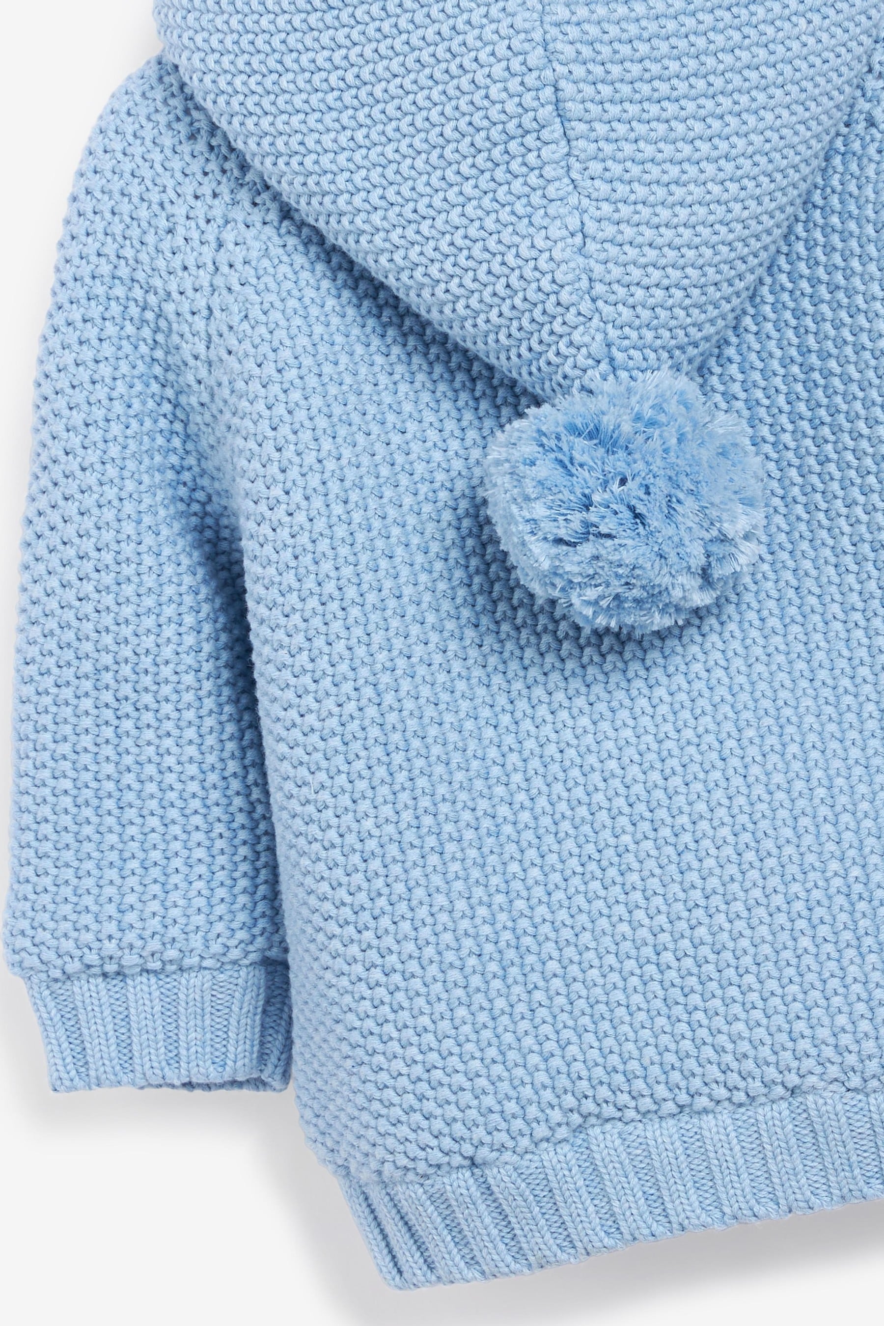 Light Blue The Little Tailor Baby Pixie Pram Coat with Plush Lining and Pom Pom