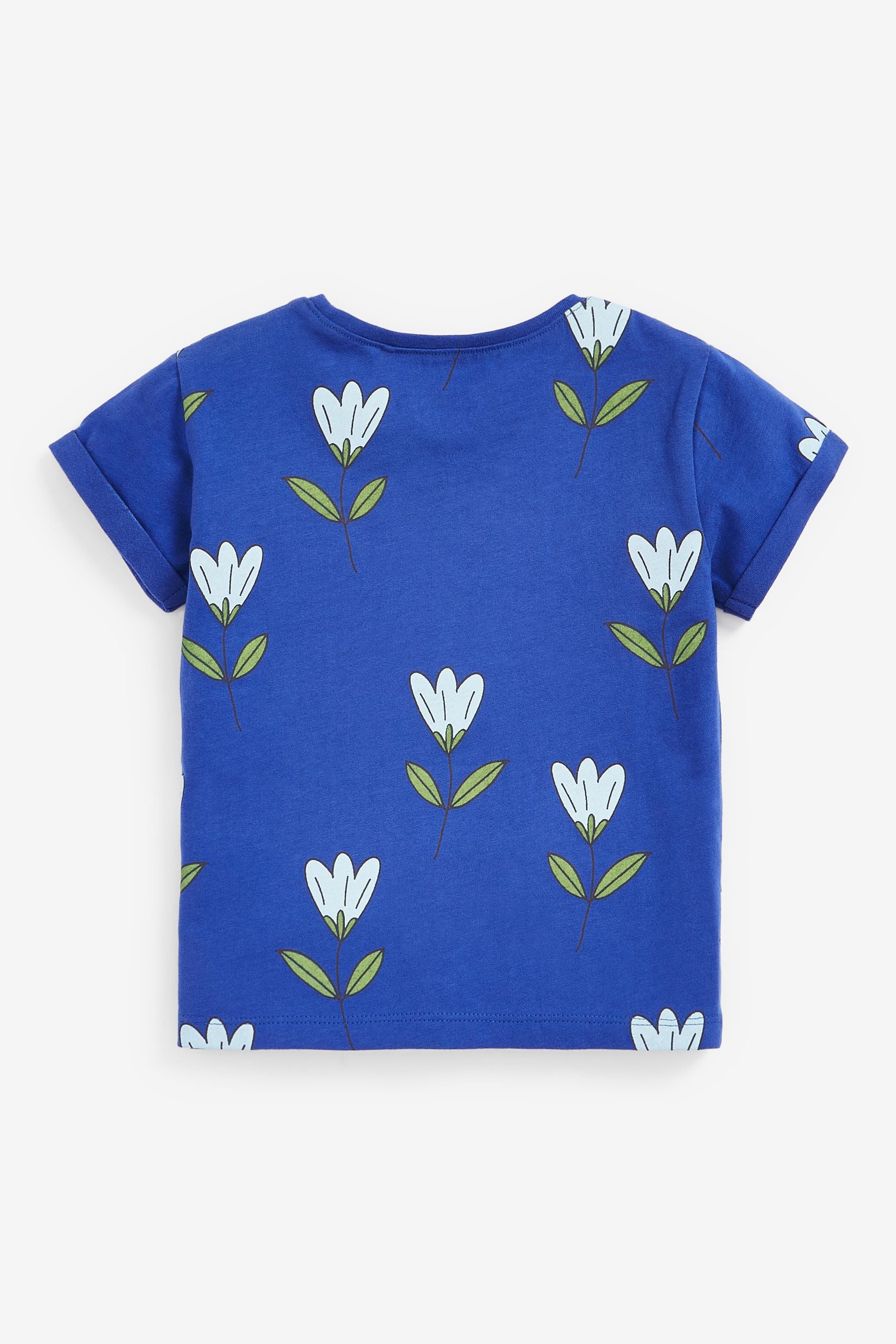 Blue/Green Flowers 3 Pack T-Shirts (3mths-7yrs)