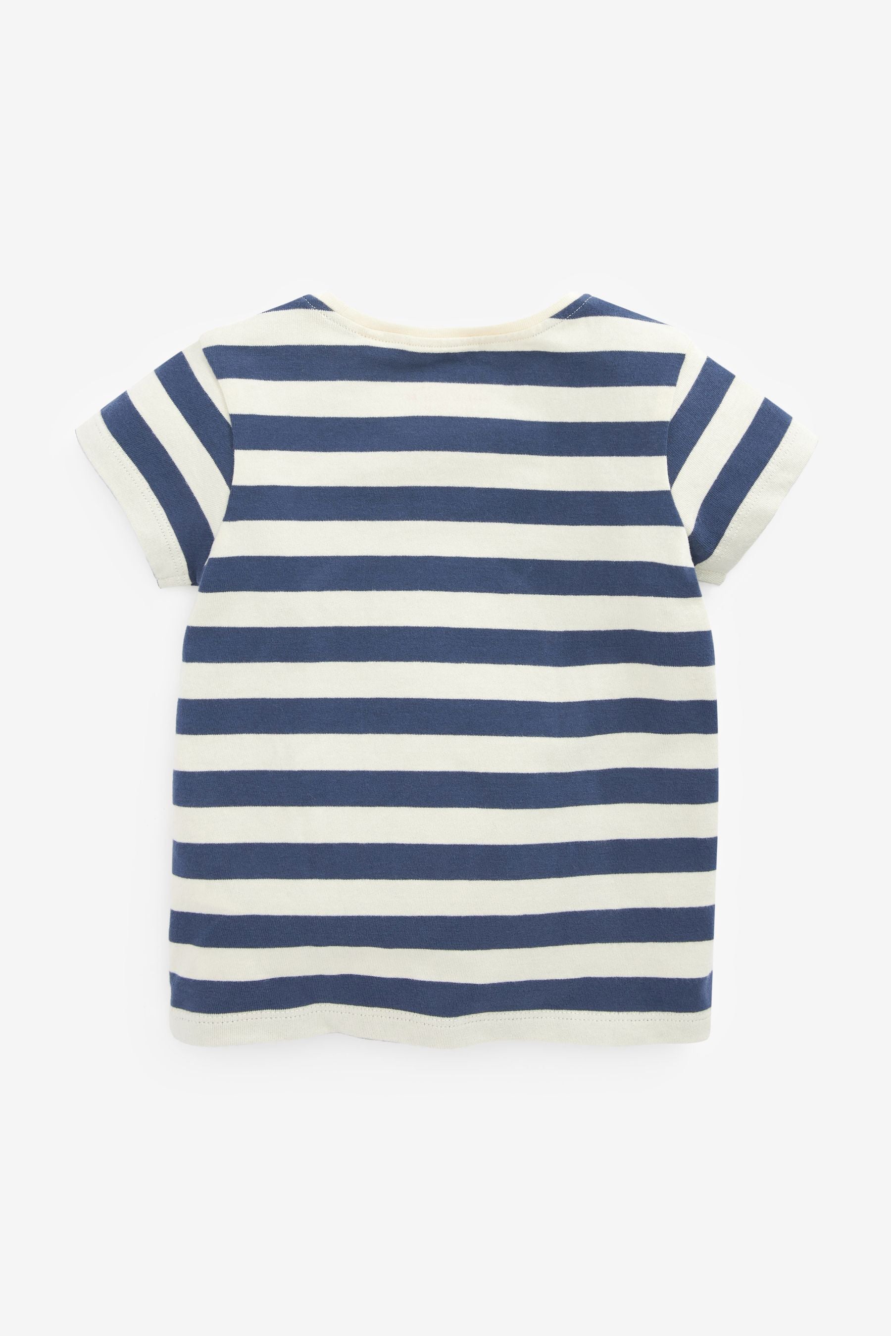 Cream/Navy Stripe Lady Bird Bag T-Shirt (3mths-7yrs)