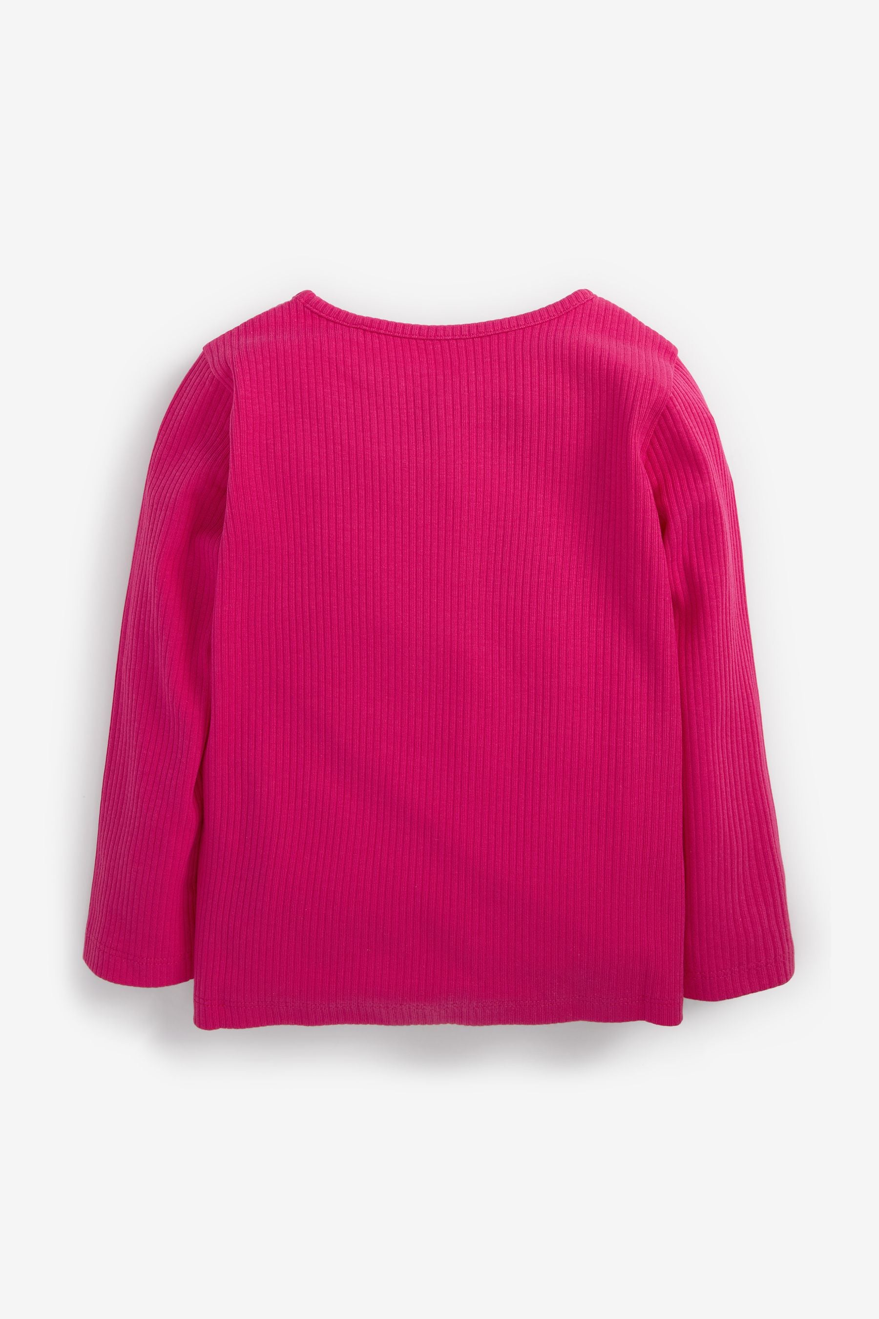 Hot Pink Long Sleeve Rib T-Shirt (3mths-7yrs)