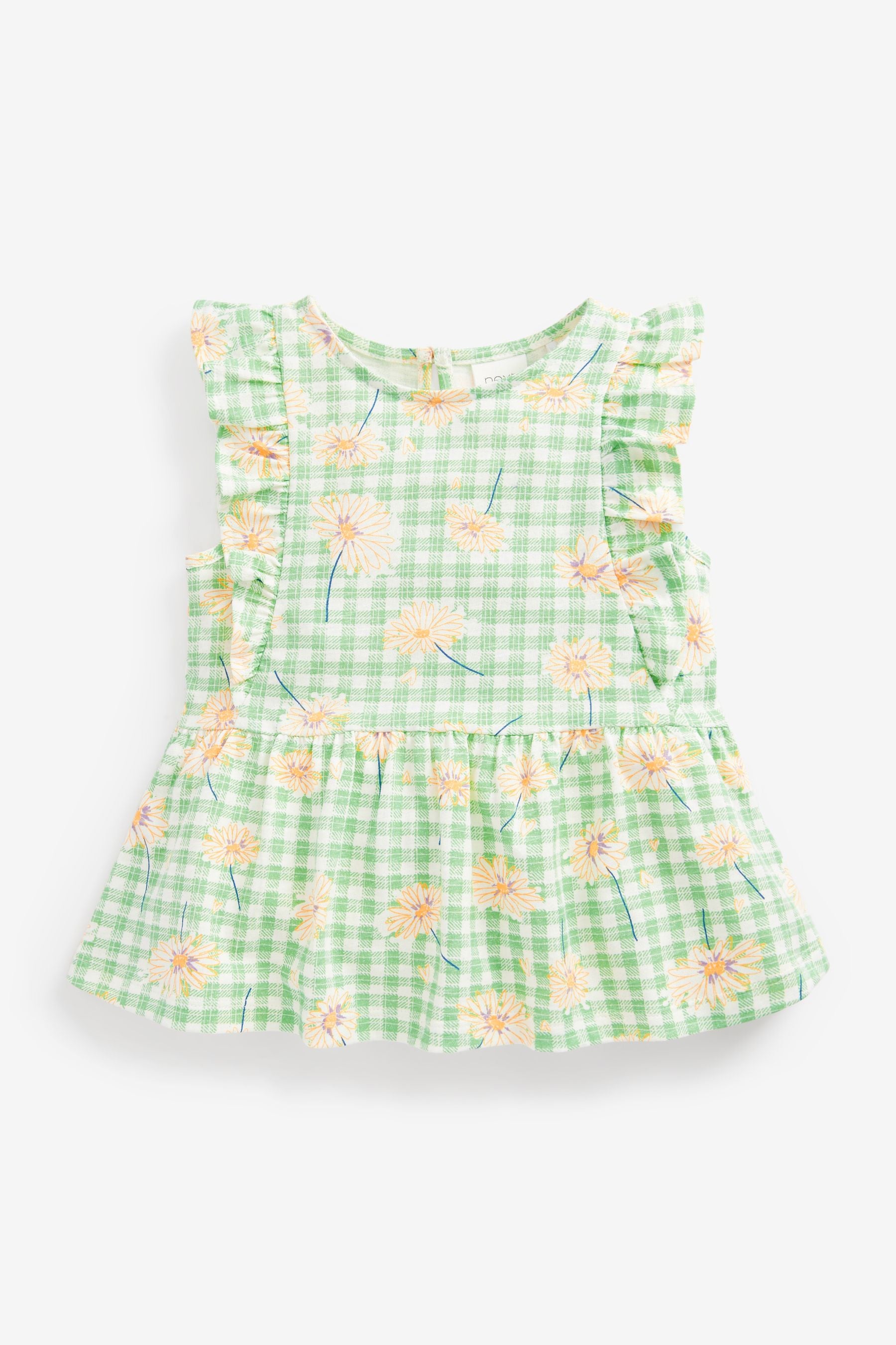 Green Daisy Peplum Vest (3mths-7yrs)