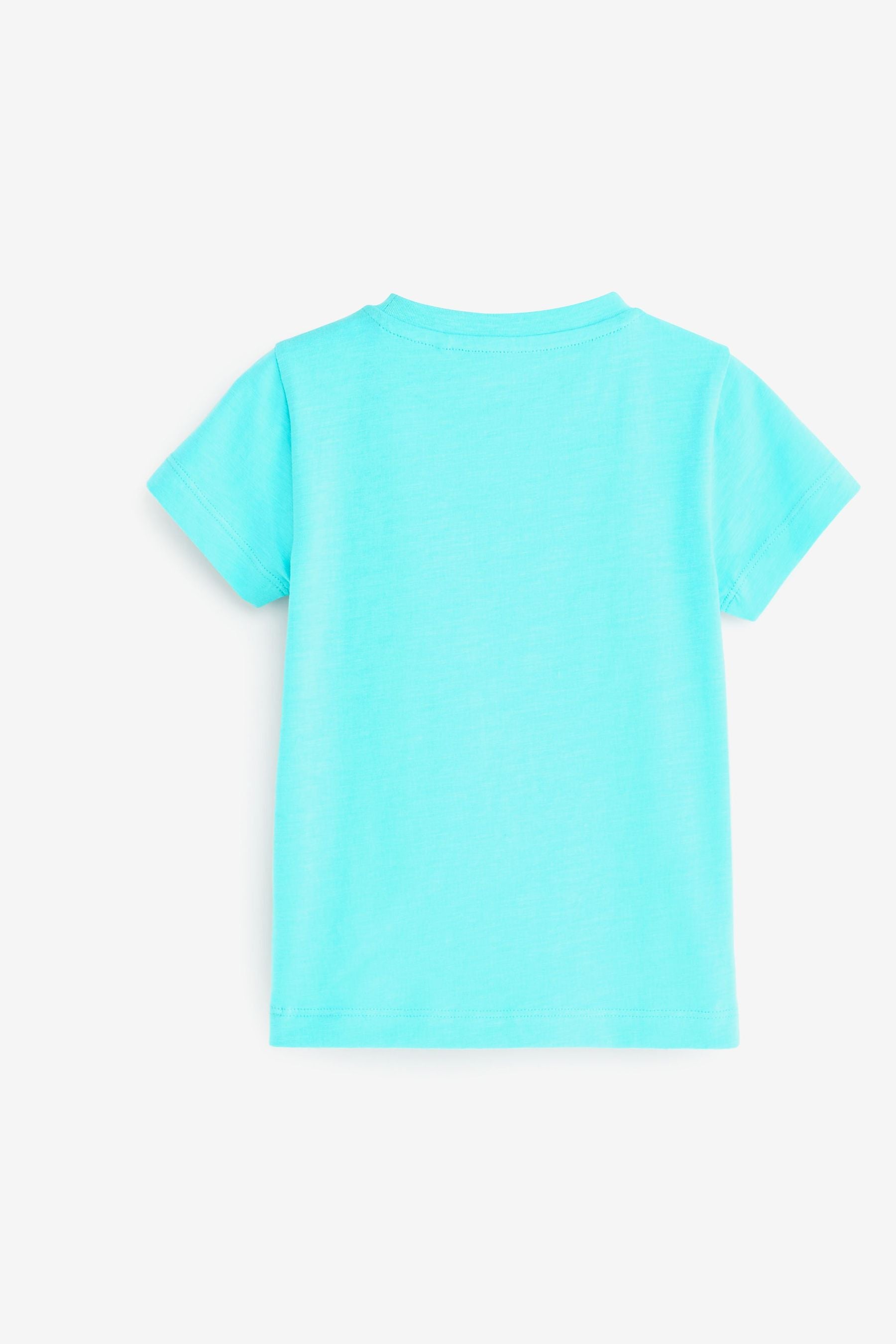 Turquoise Blue Short Sleeve Plain T-Shirt (3mths-7yrs)