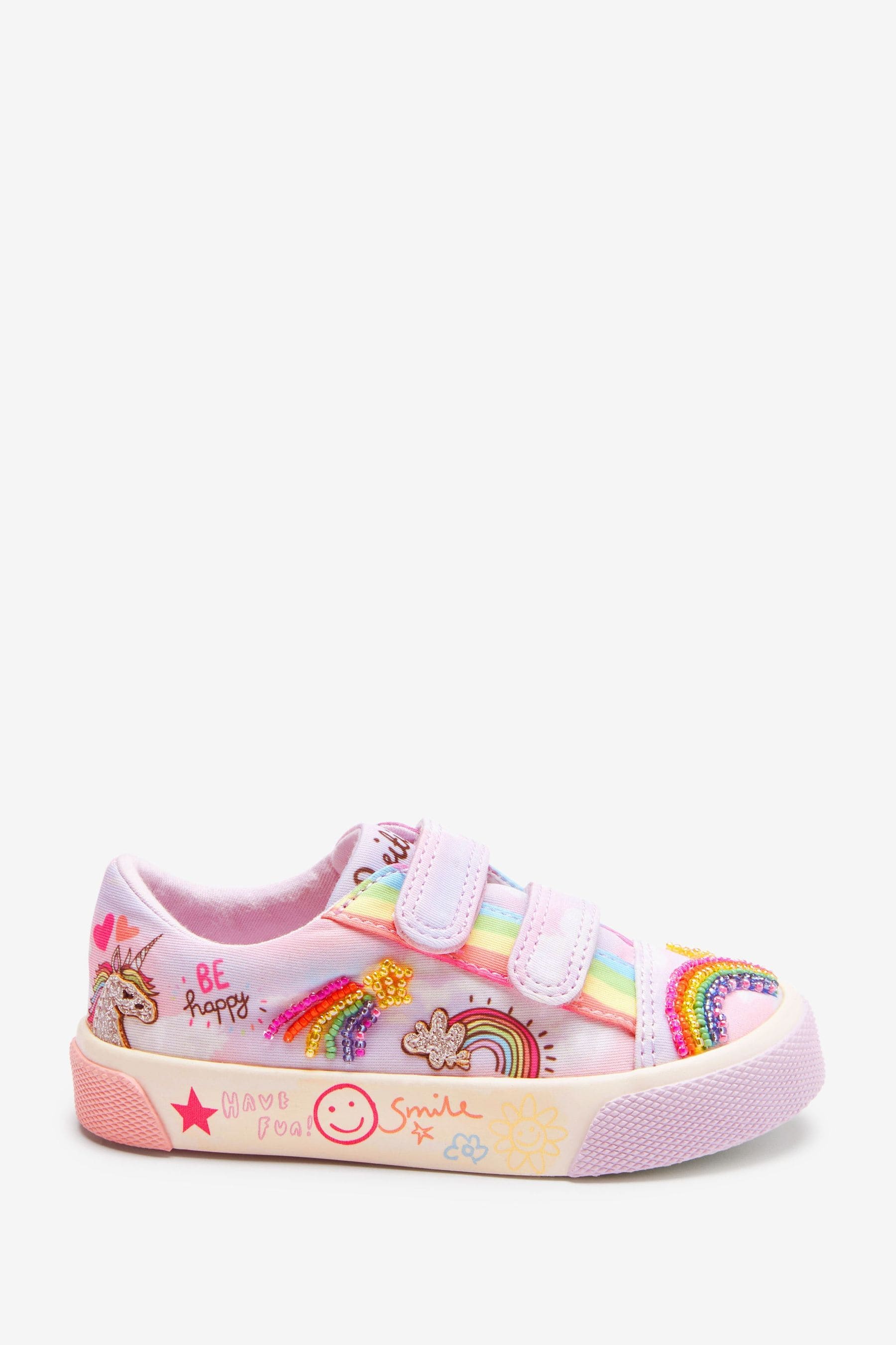 Lilac Purple Rainbow Embellished Trainers