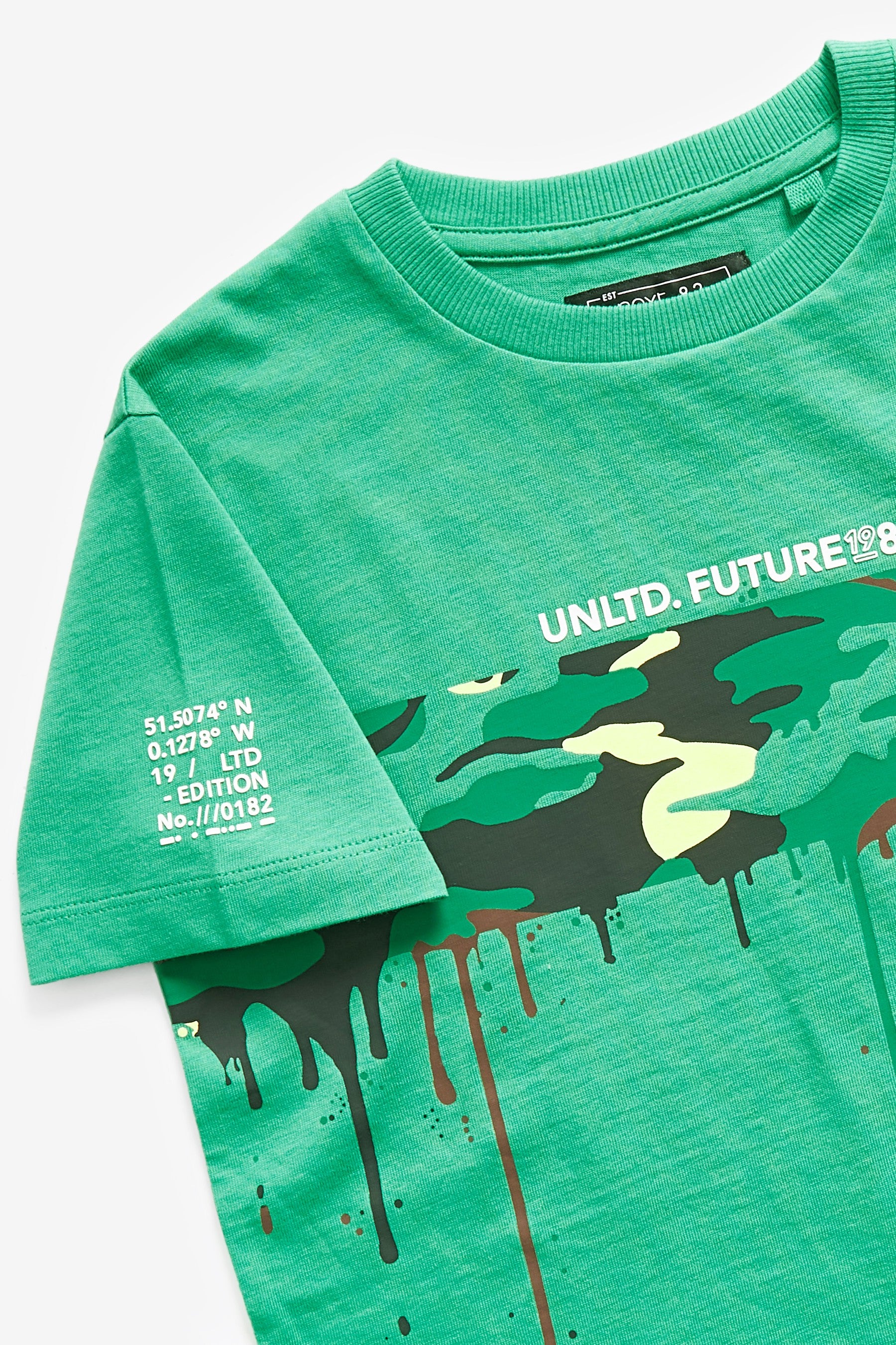 Green Camo Panel T-Shirt (3-16yrs)