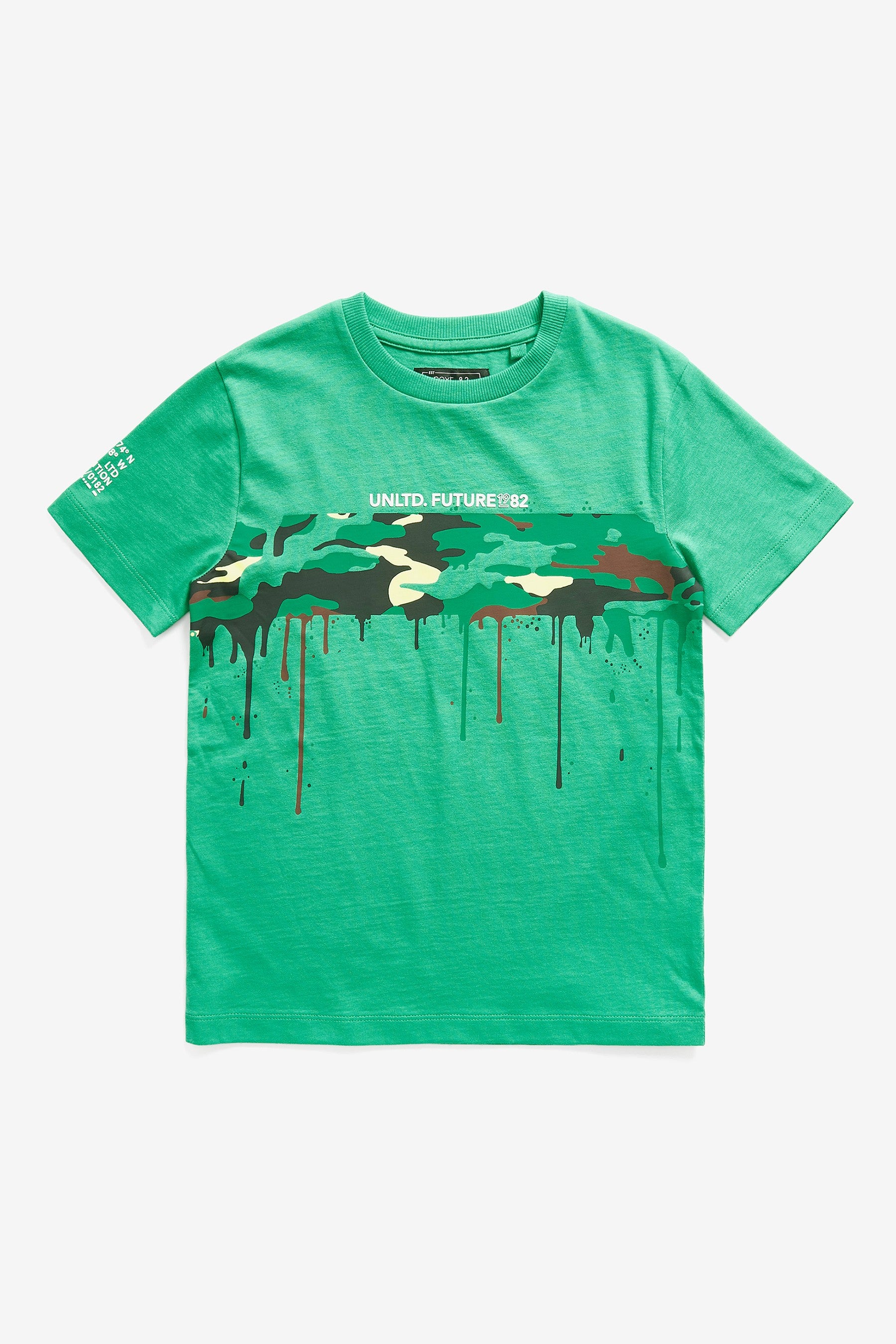 Green Camo Panel T-Shirt (3-16yrs)