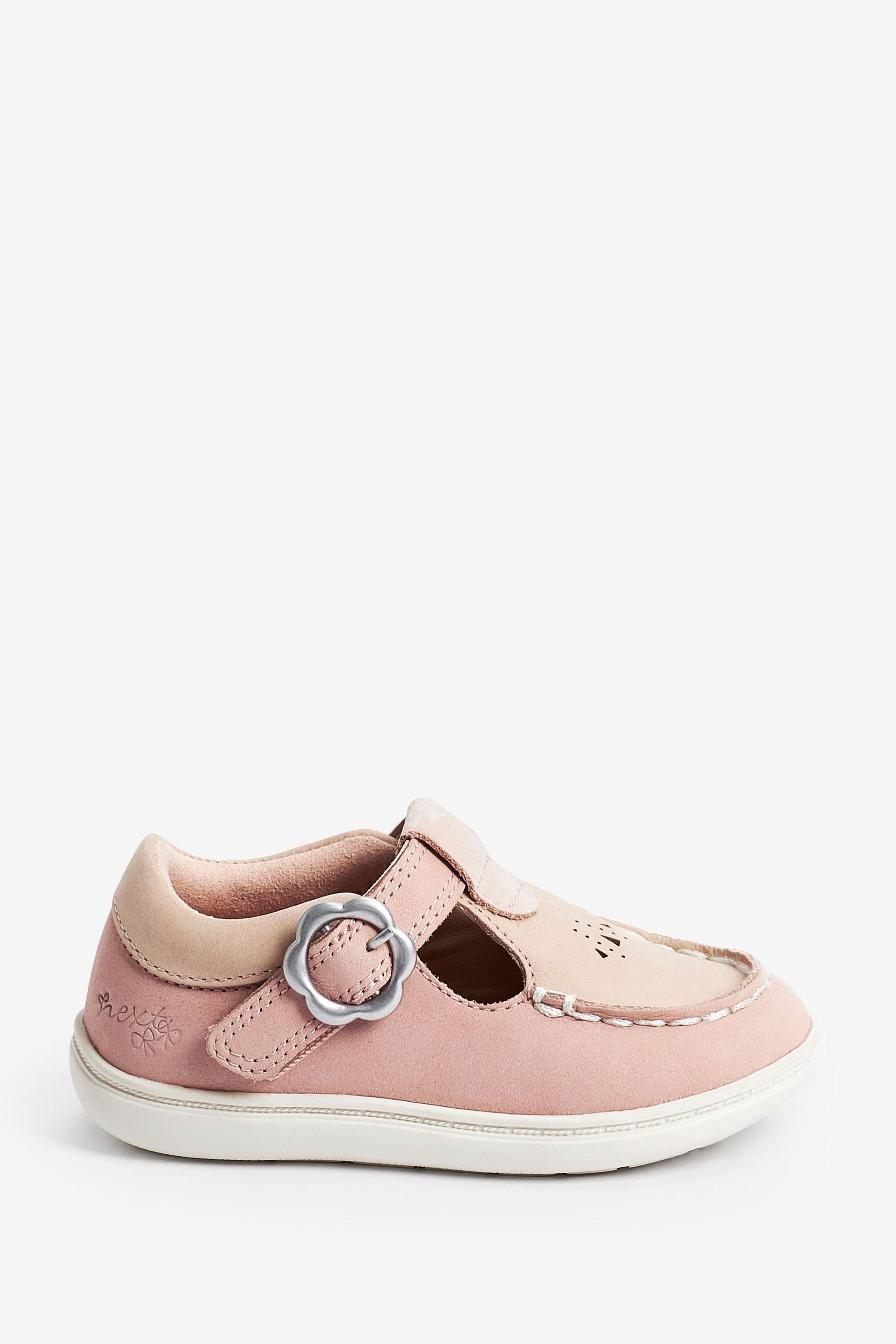 Pink Leather First Walker T-Bar Shoes