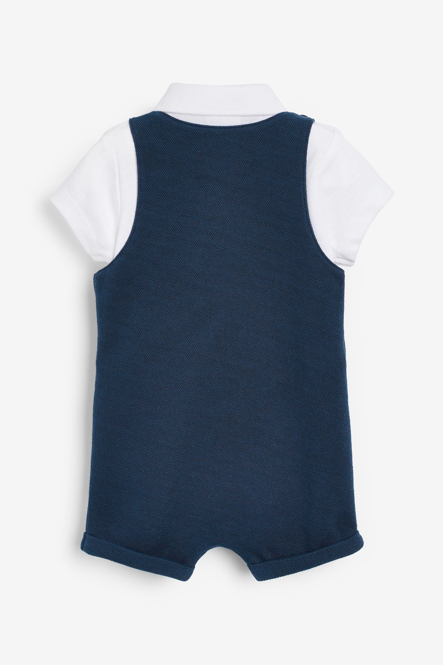 Navy Blue Baby Jersey Short Leg Dungarees (0mths-2yrs)