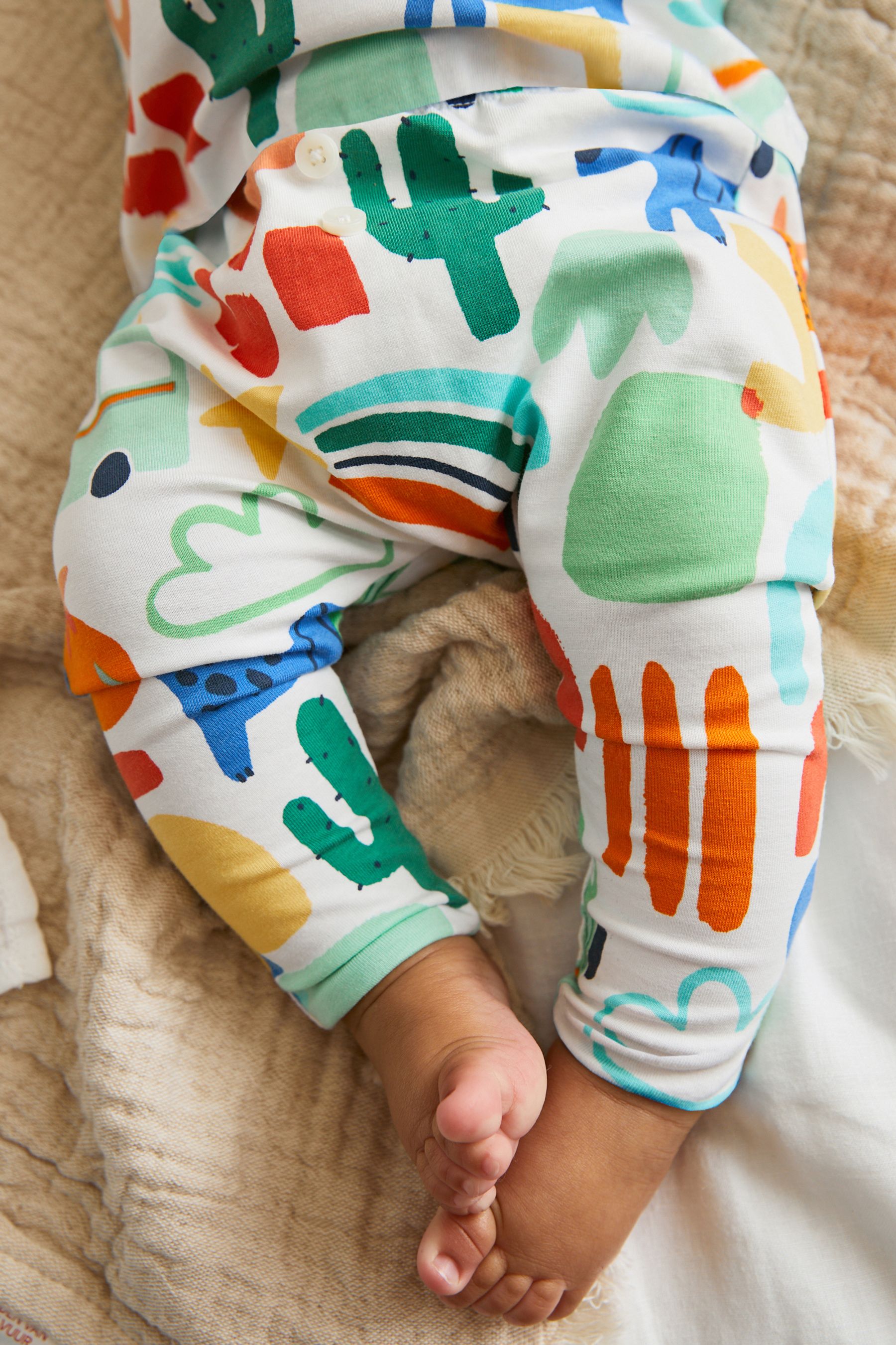 Bright Abstract Print Baby 2 Pack T-Shirt And Leggings Set (0mths-2yrs)