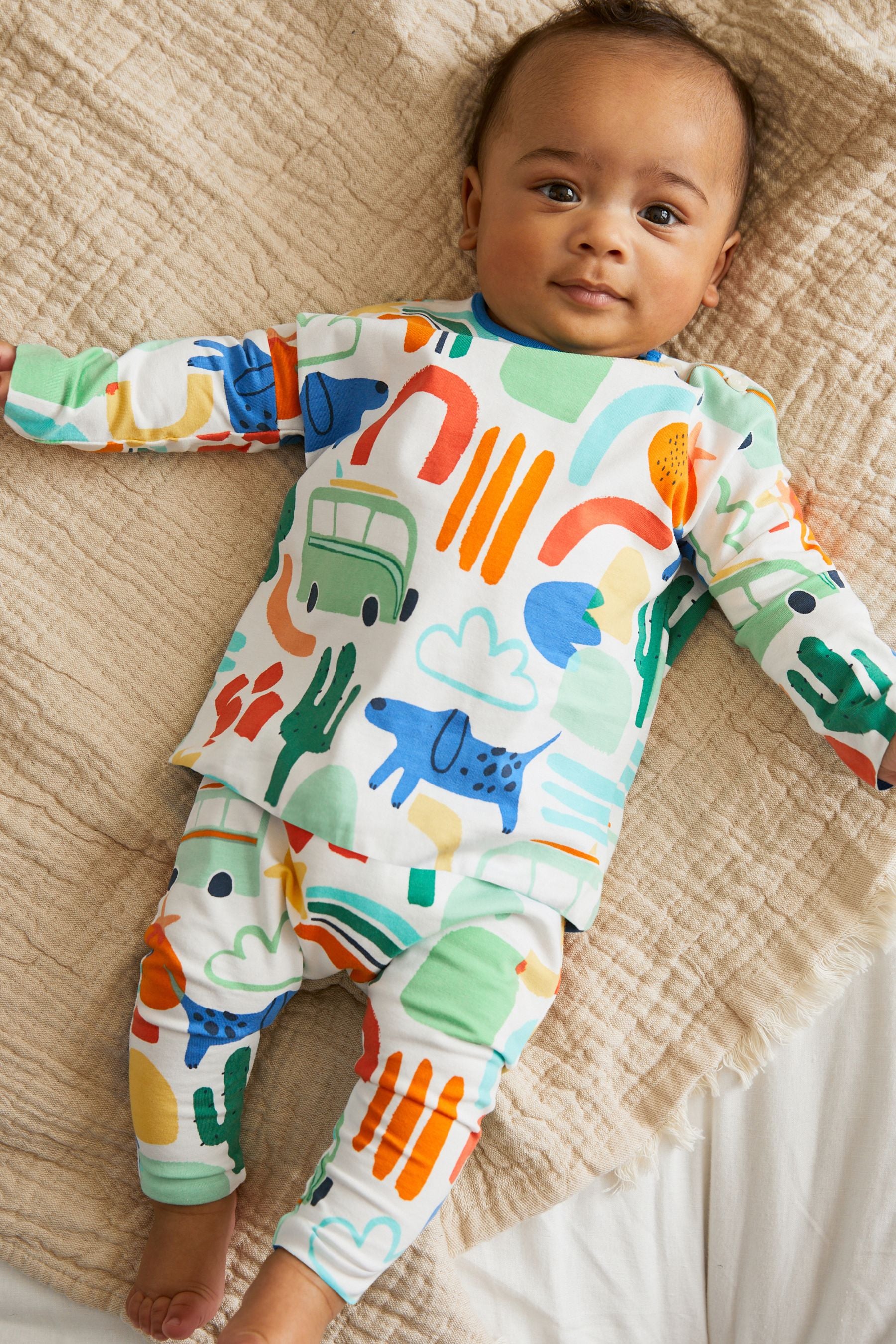 Bright Abstract Print Baby 2 Pack T-Shirt And Leggings Set (0mths-2yrs)