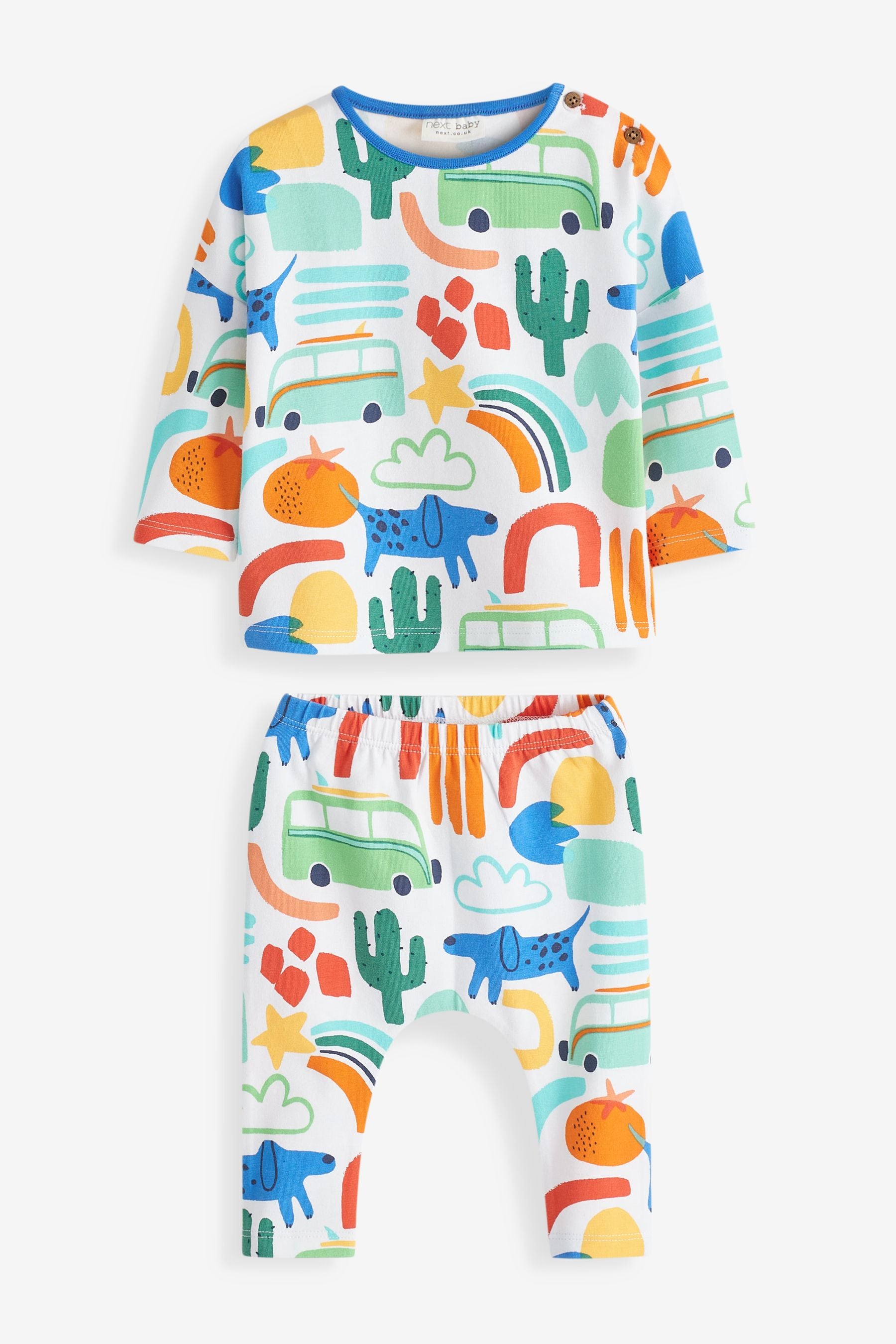 Bright Abstract Print Baby 2 Pack T-Shirt And Leggings Set (0mths-2yrs)