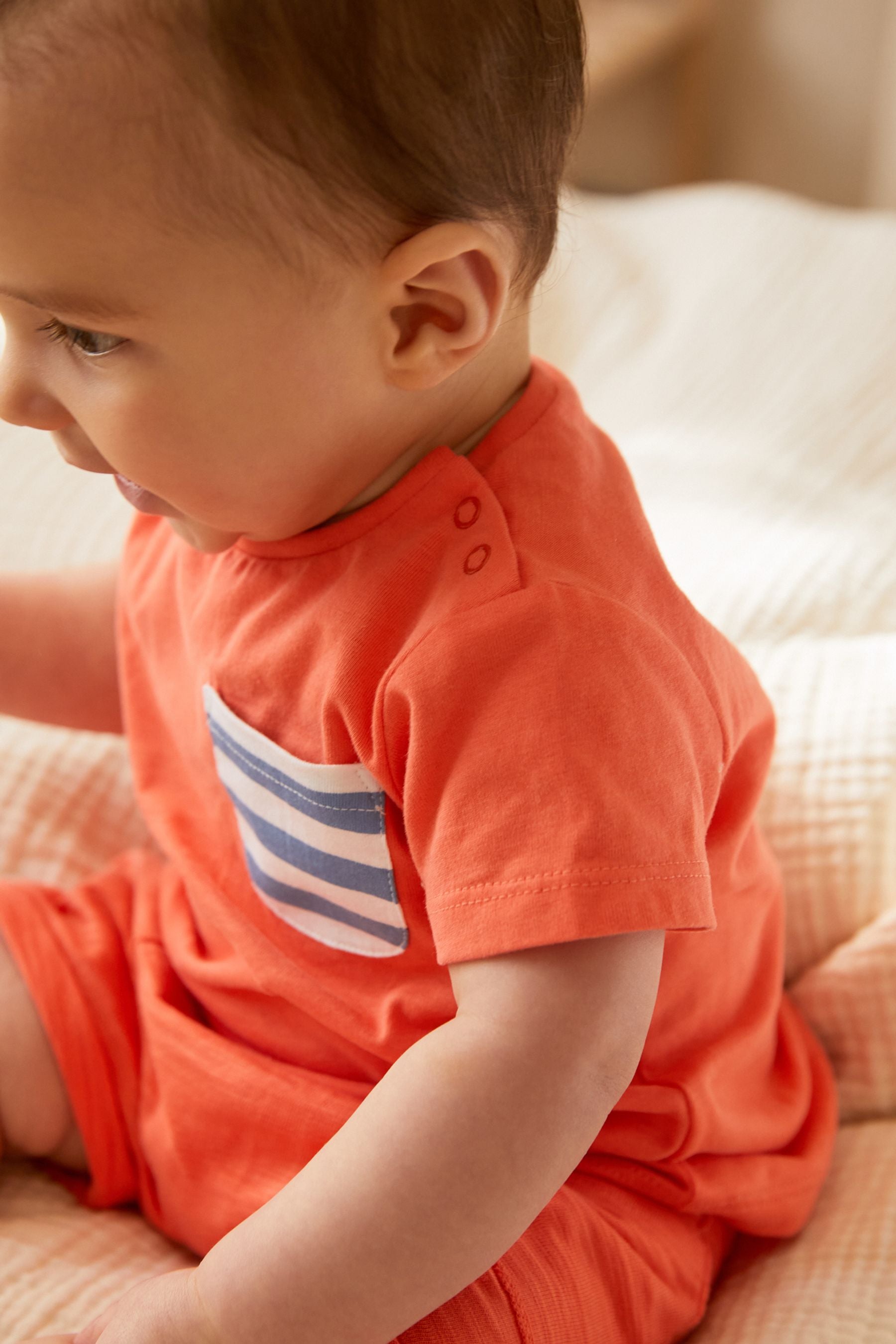 Bright Red and Yellow 4 Pack Baby Short Sleeved T-Shirts