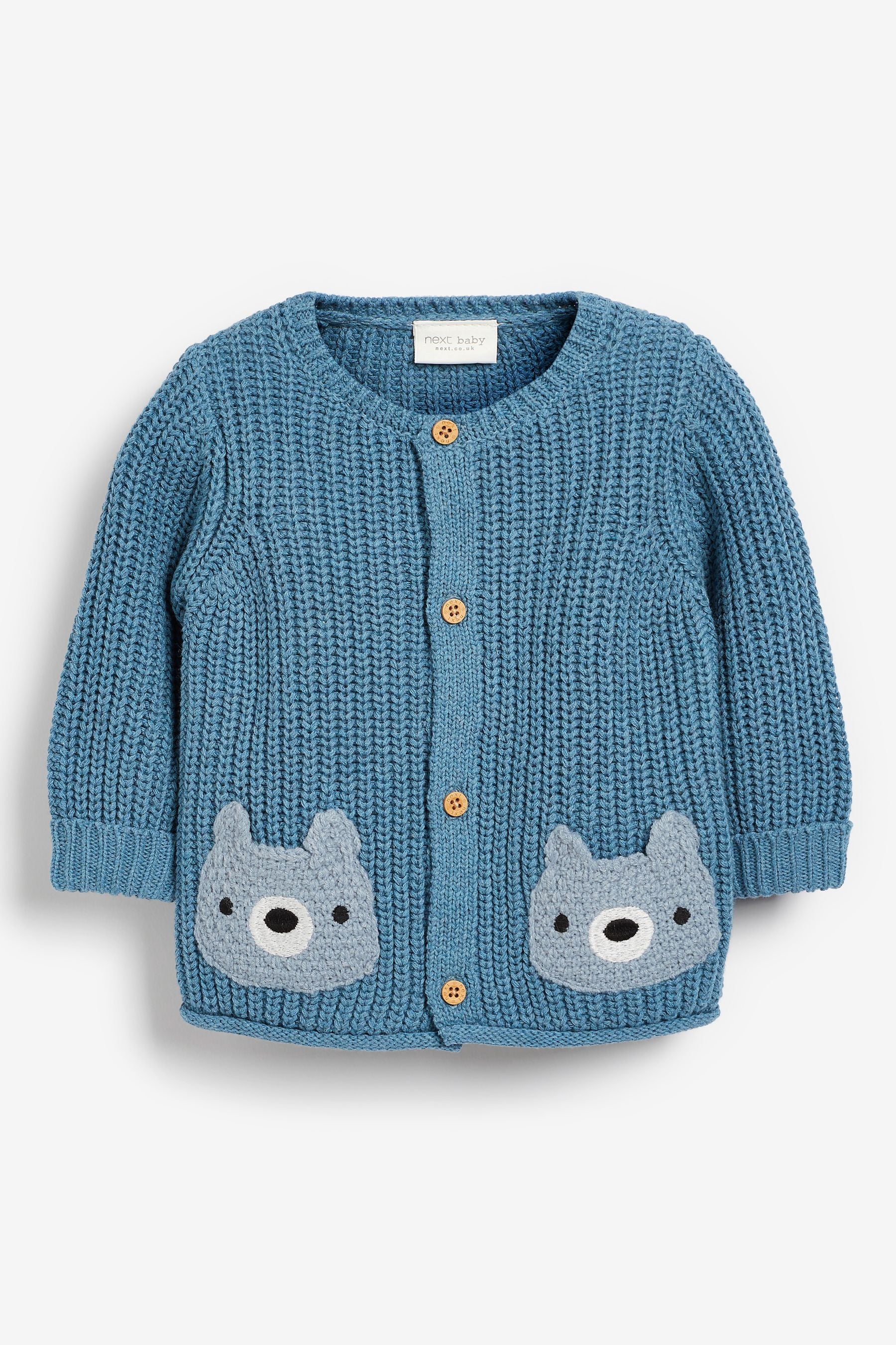 Blue Baby Bear Knit Cardigan (0mths-2yrs)