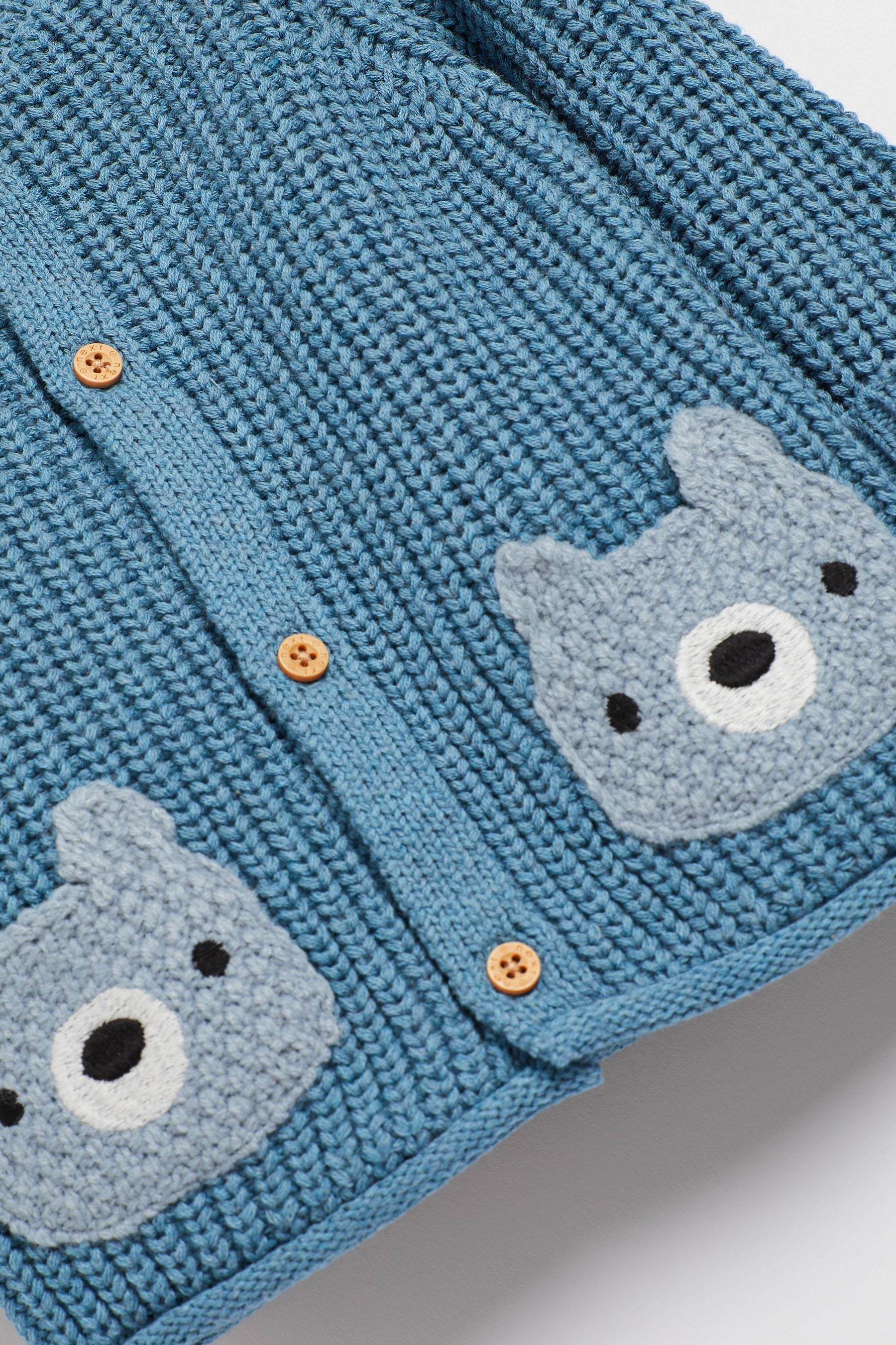 Blue Baby Bear Knit Cardigan (0mths-2yrs)