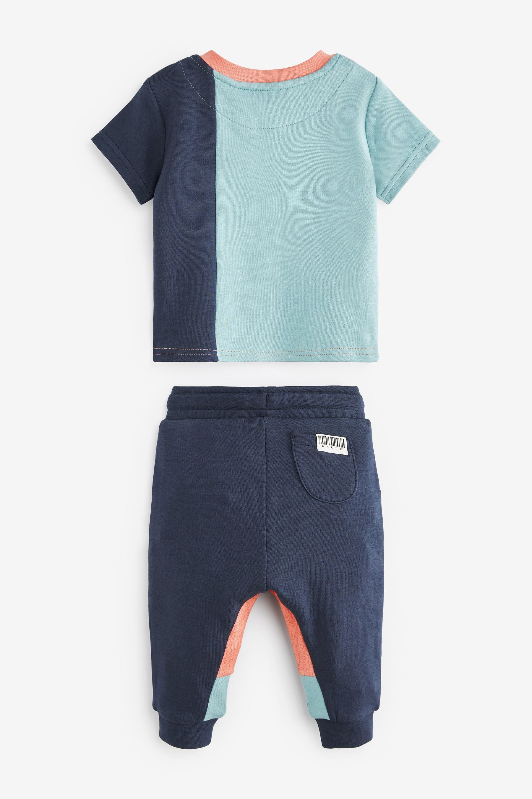 Baker by Ted Baker Navy Blue Colourblock T-Shirt and Joggers