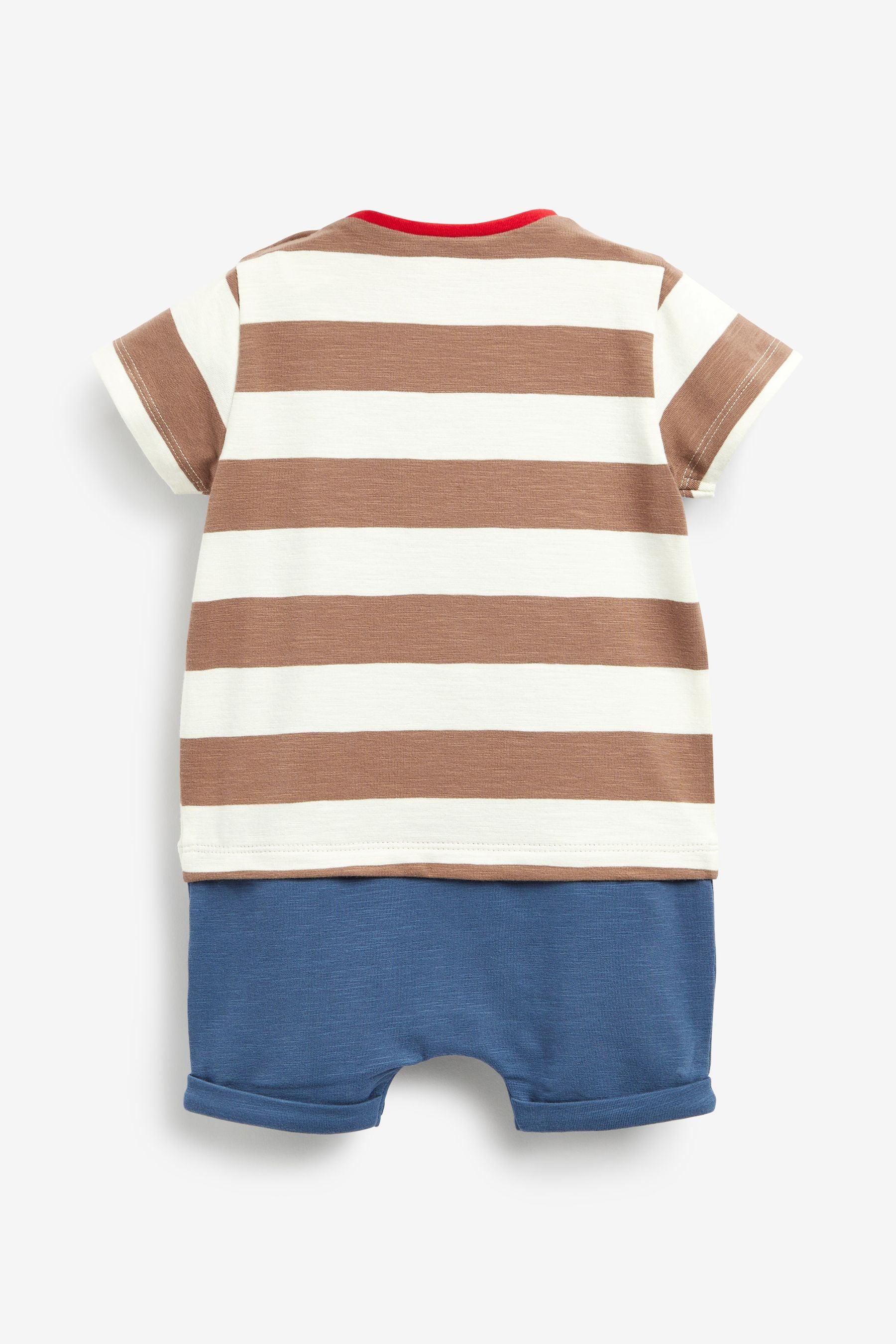 Navy Blue and Brown Baby Stripe Dog Romper (0mths-2yrs)