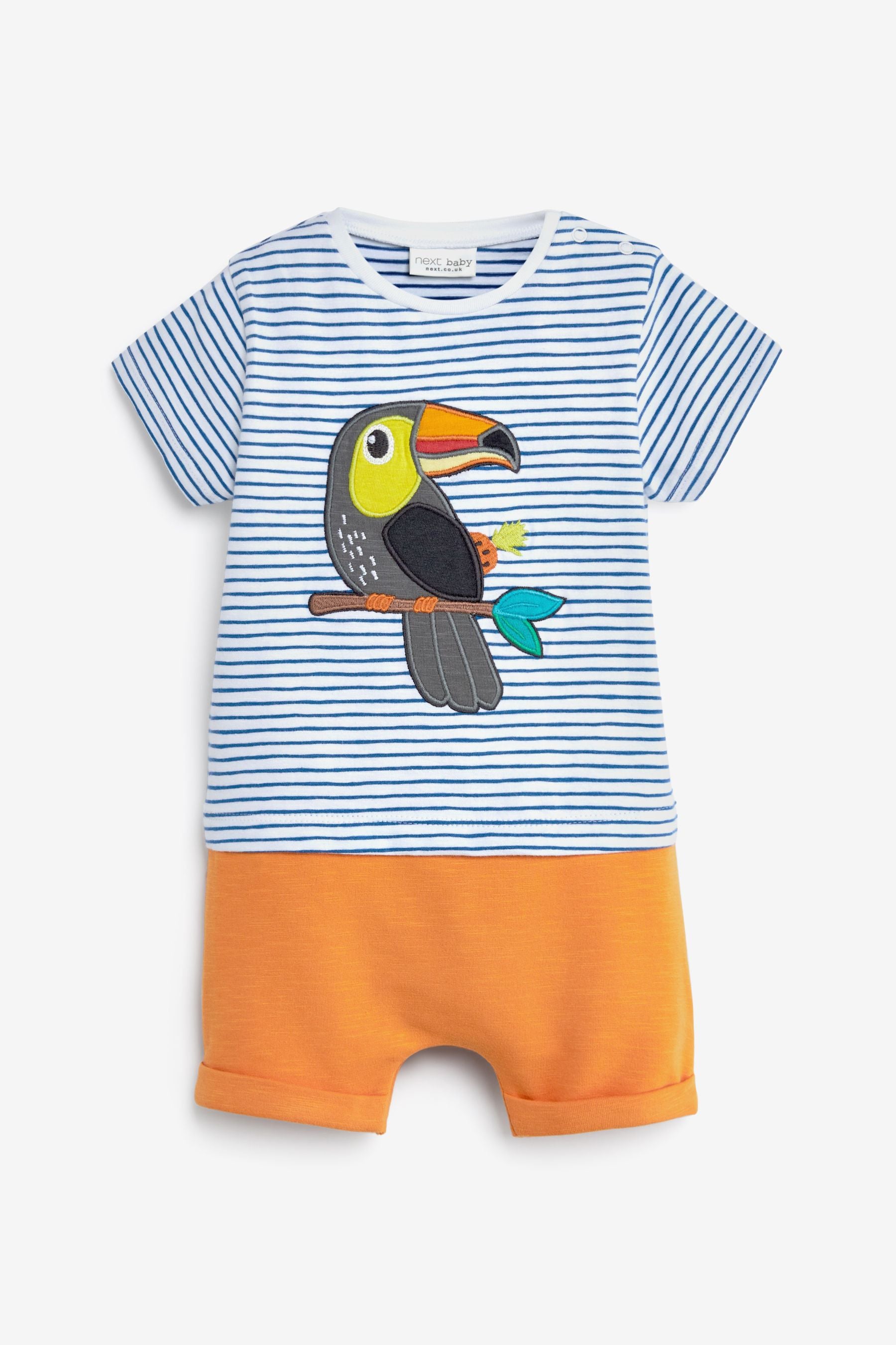 White/Orange Baby Toucan Baby Romper (0mths-3yrs)