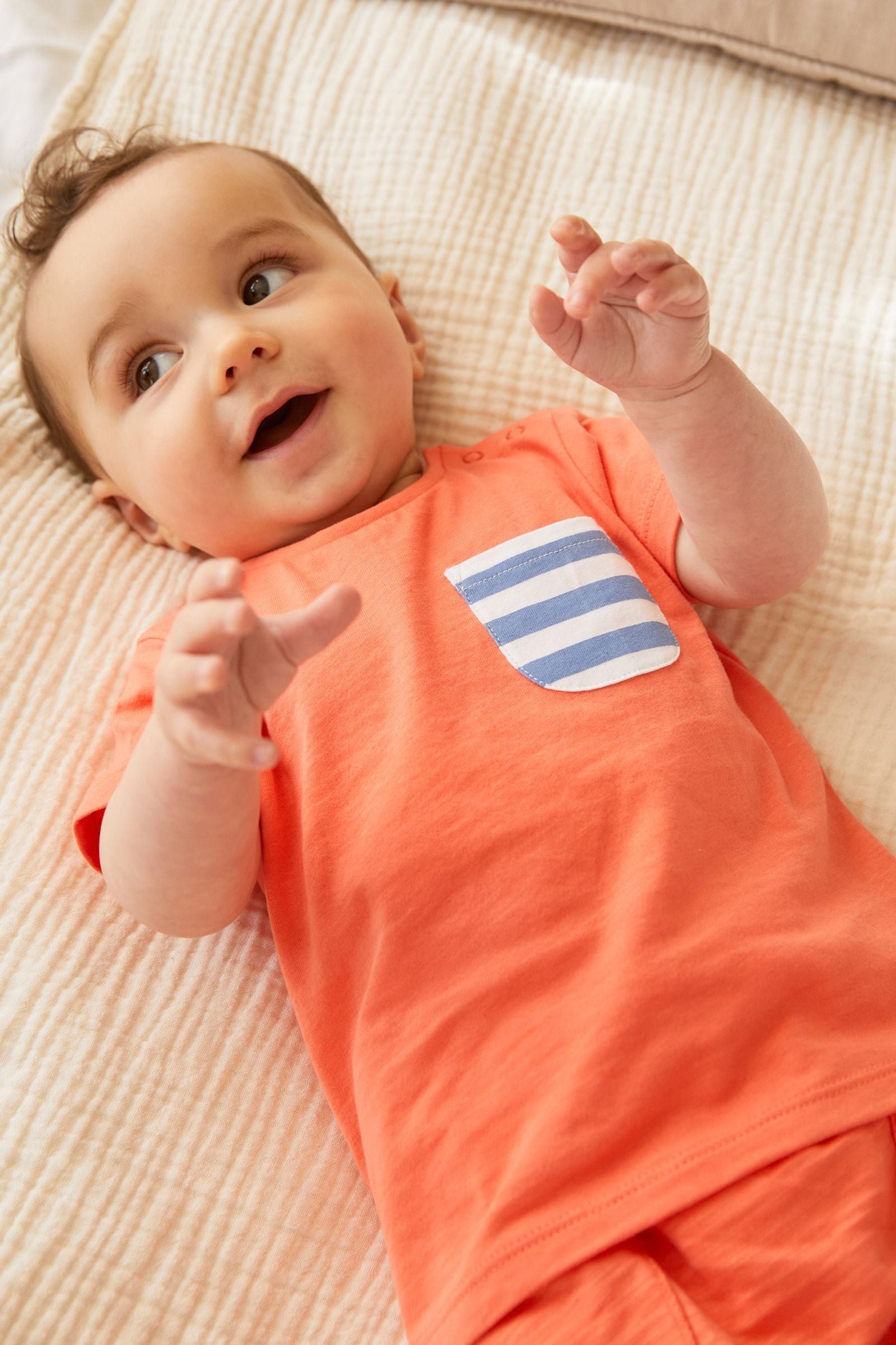 Bright Red and Yellow 4 Pack Baby Short Sleeved T-Shirts