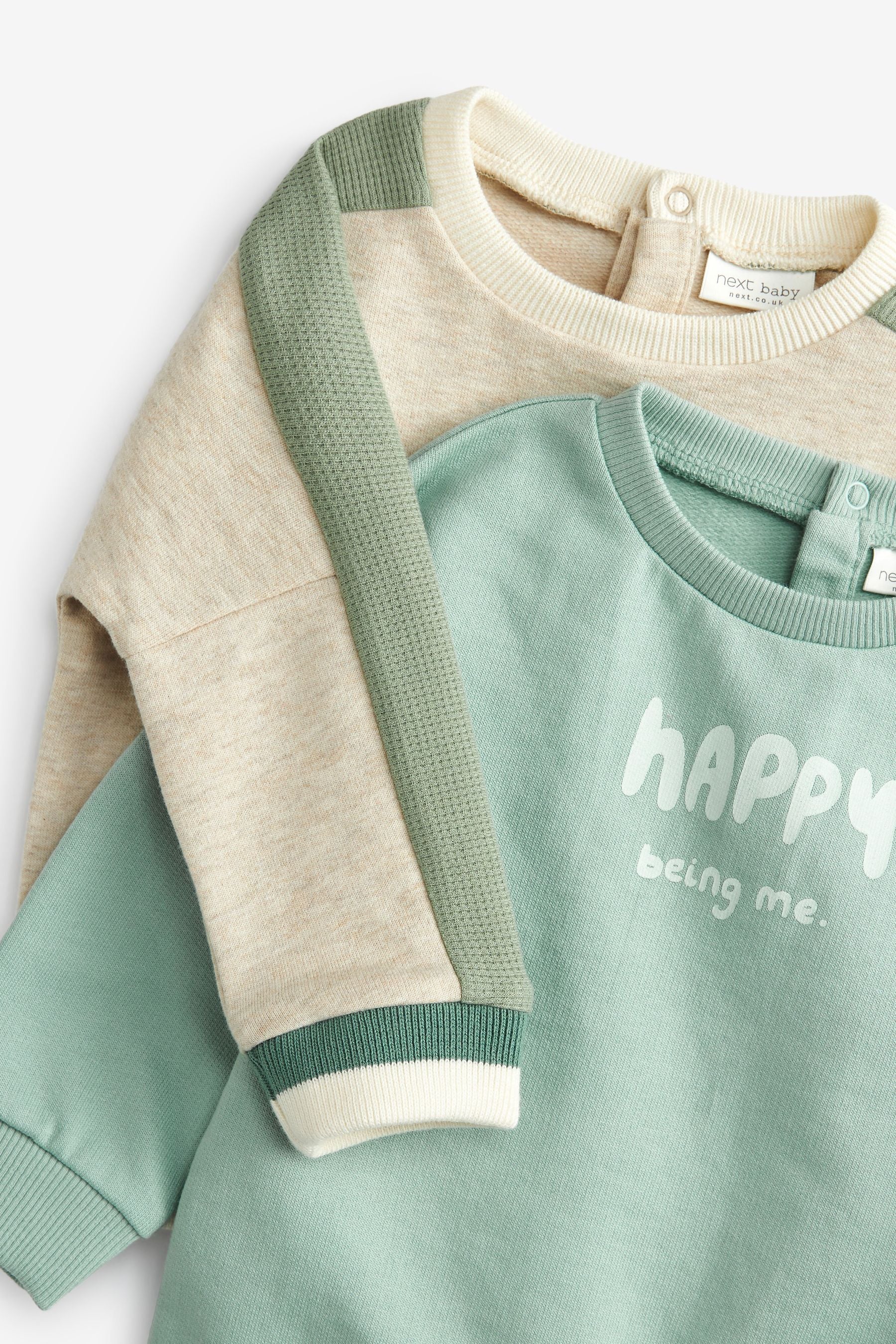 Mint Green/Cream Baby 2 Pack Sweatshirts (0mths-2yrs)